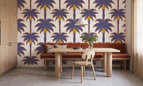 Graphic Palms, Violet