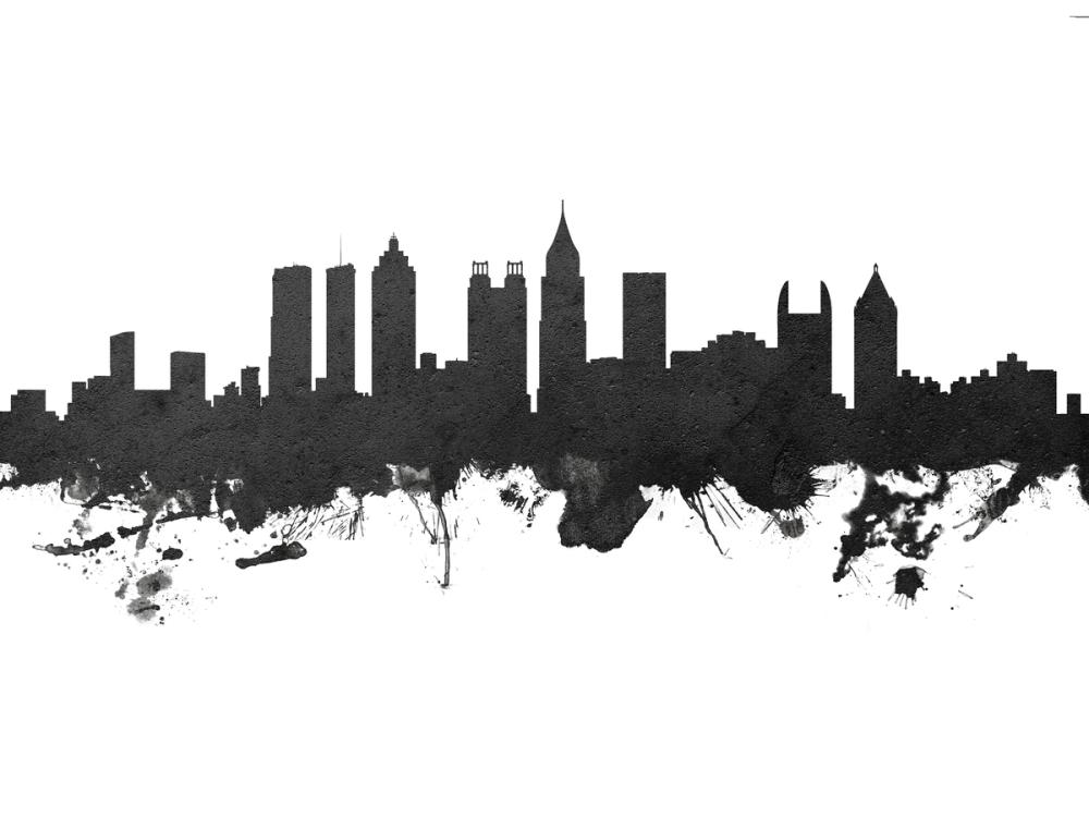 Atlanta Georgia Skyline Black & White