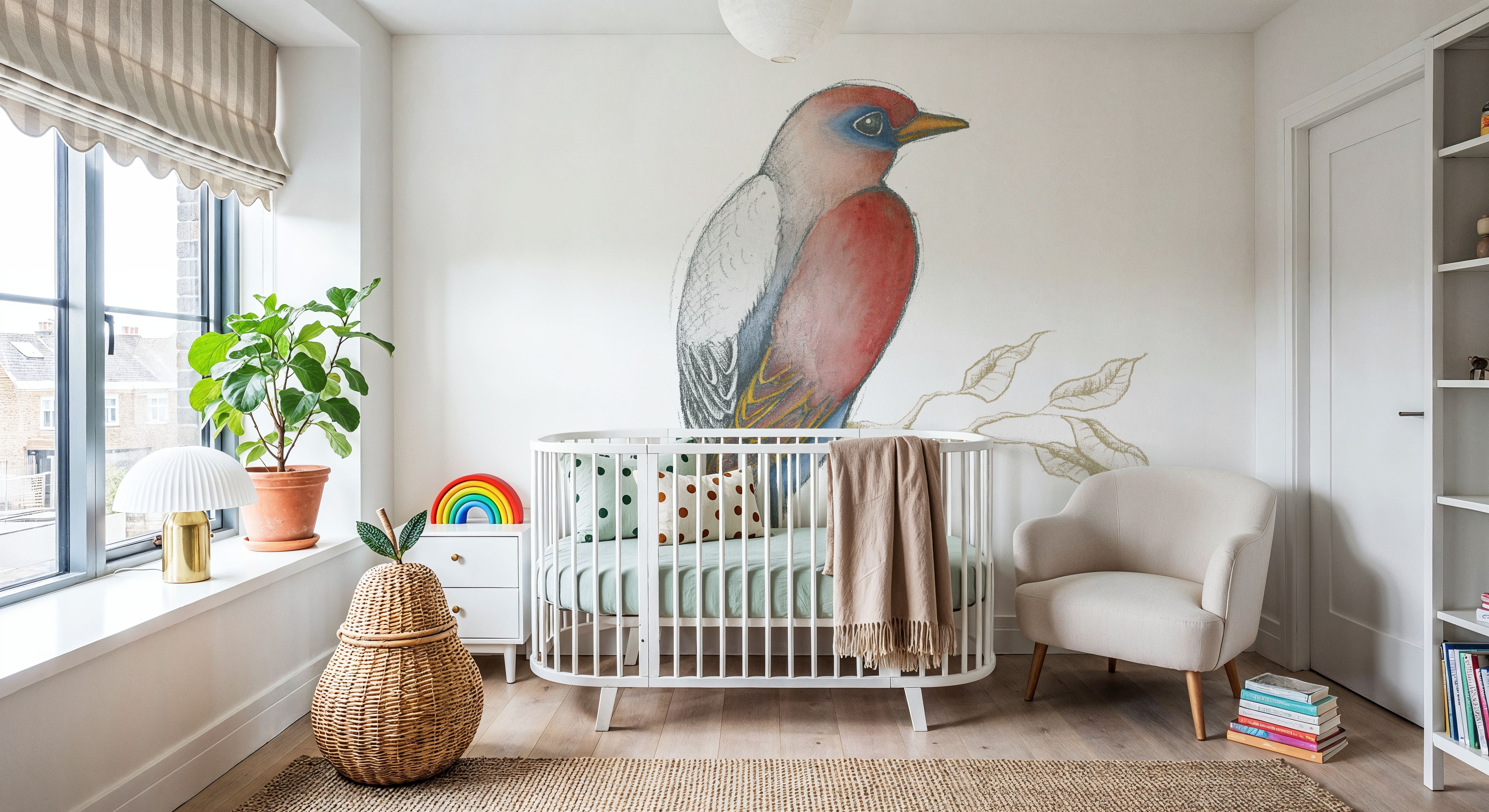 Arts and Crafts Birds I on White