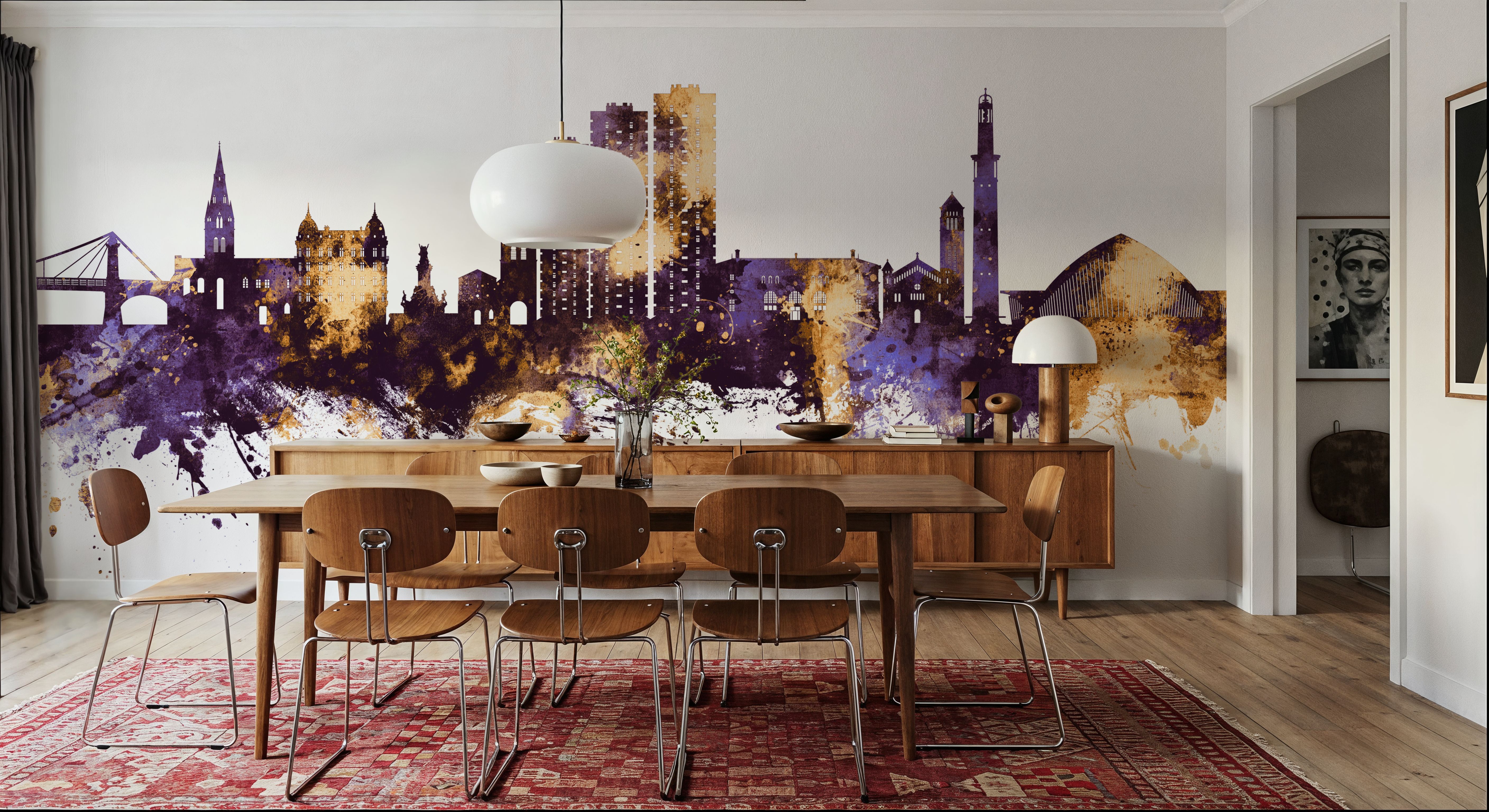 Grenoble Skyline Purple & Gold