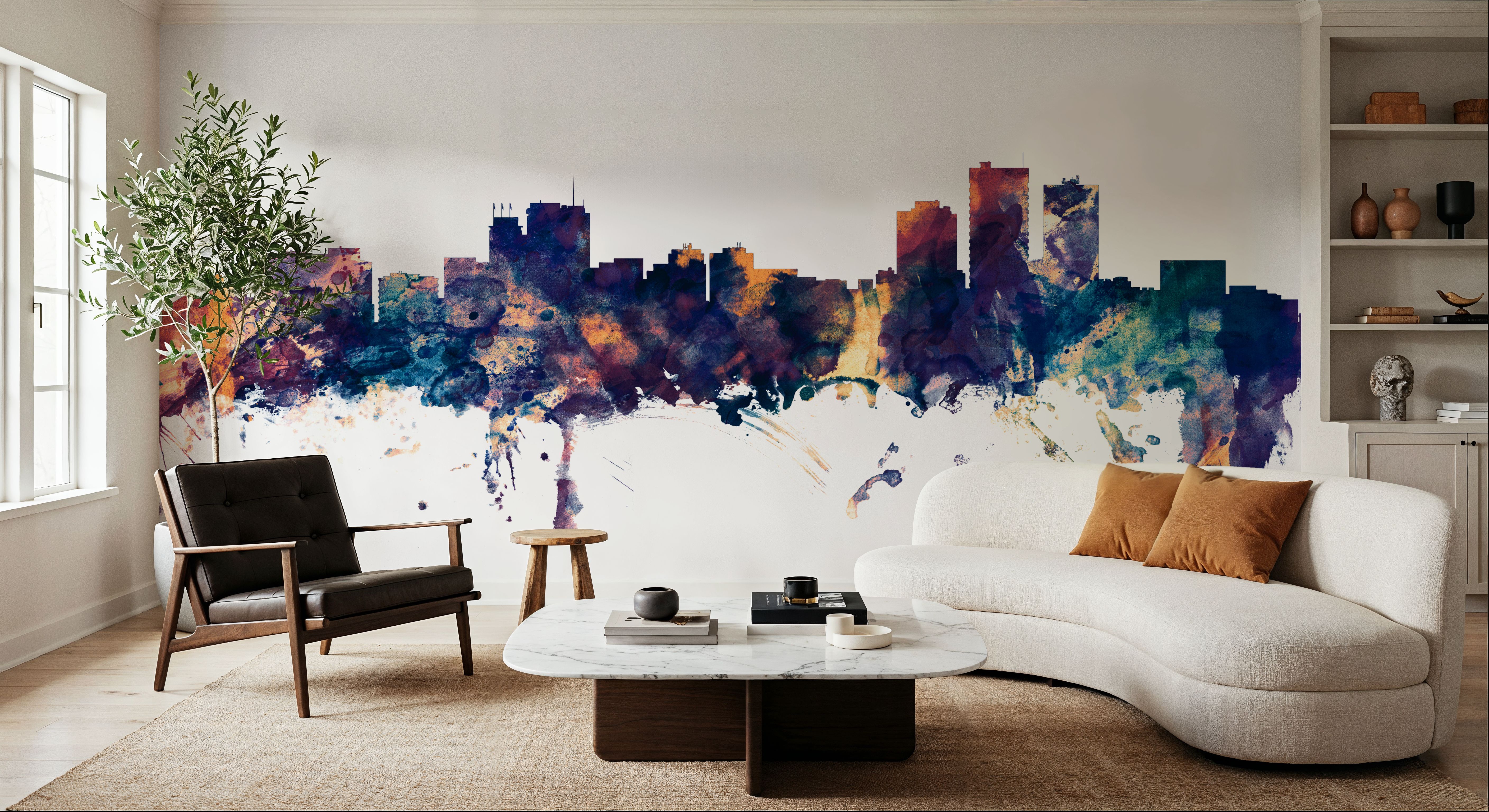 Anchorage Alaska Skyline Blue & Bronze