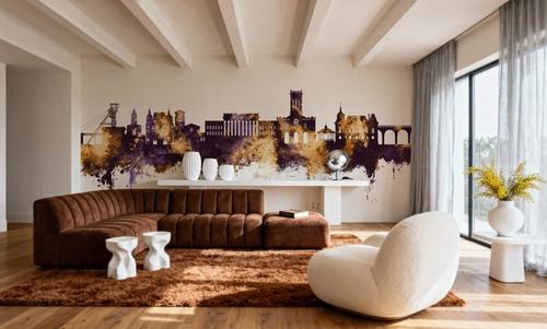 Saint-Étienne France Skyline Purple & Gold