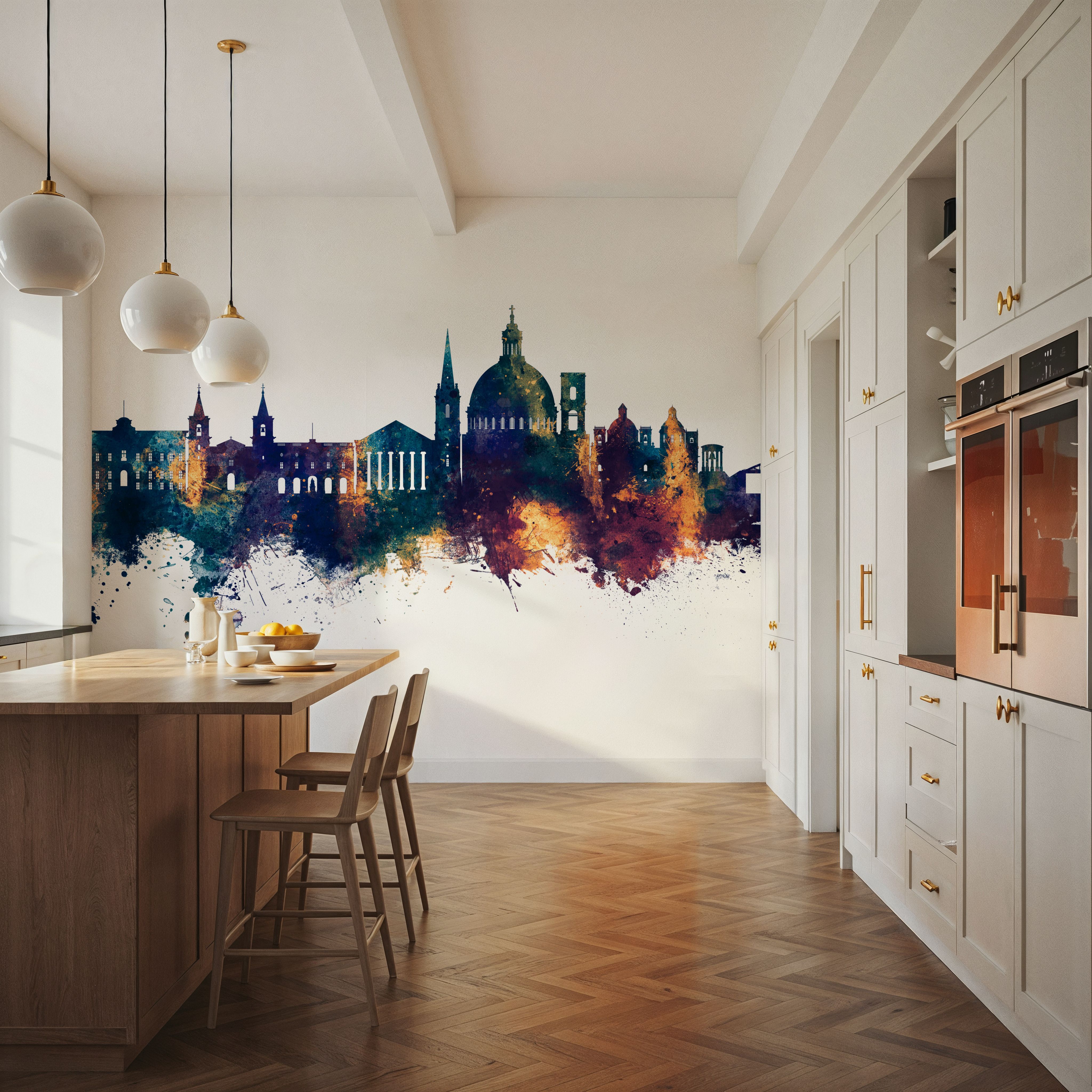 Valletta Malta Skyline Blue & Bronze