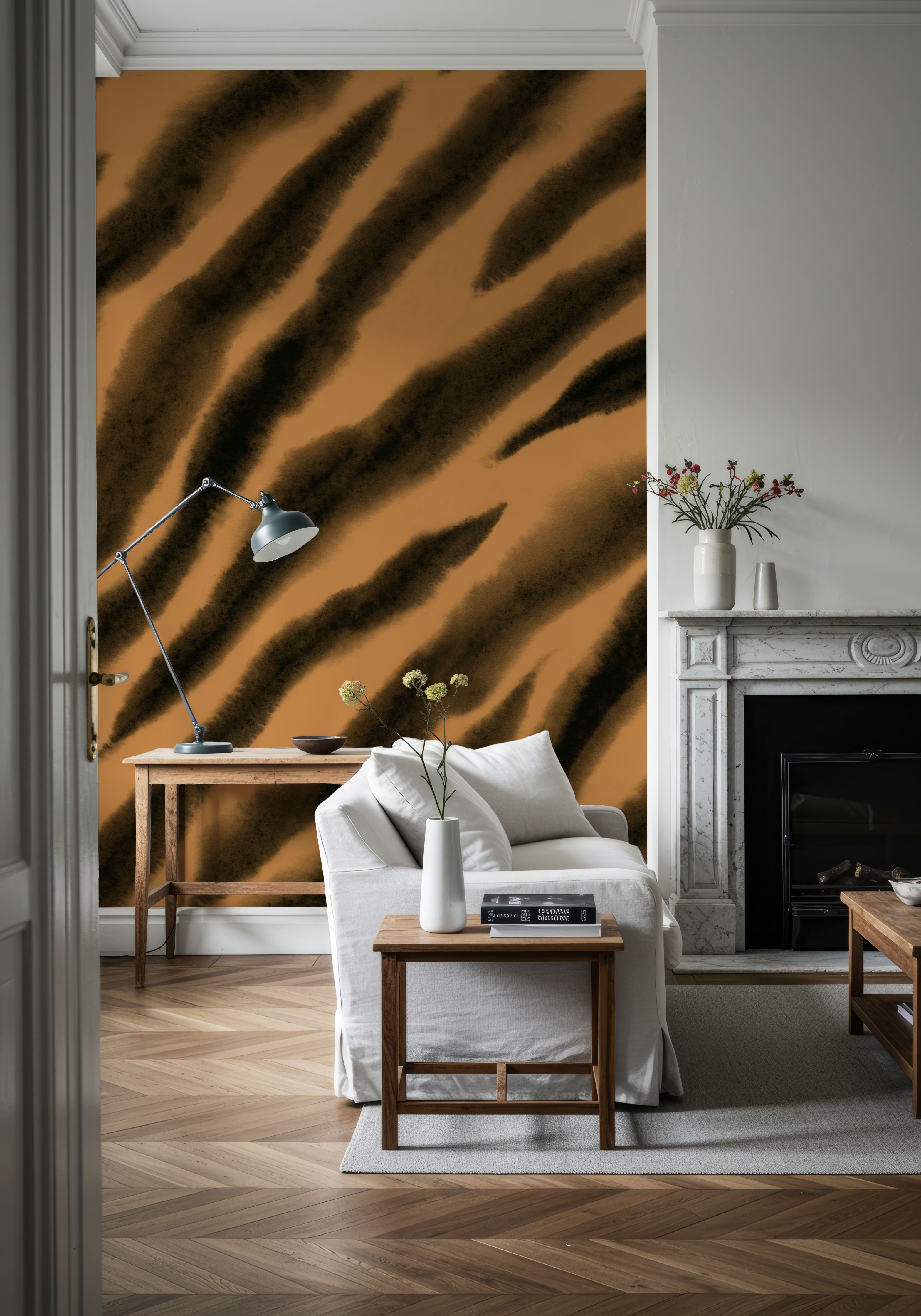 Watercolor Tiger Stripes, Warm
