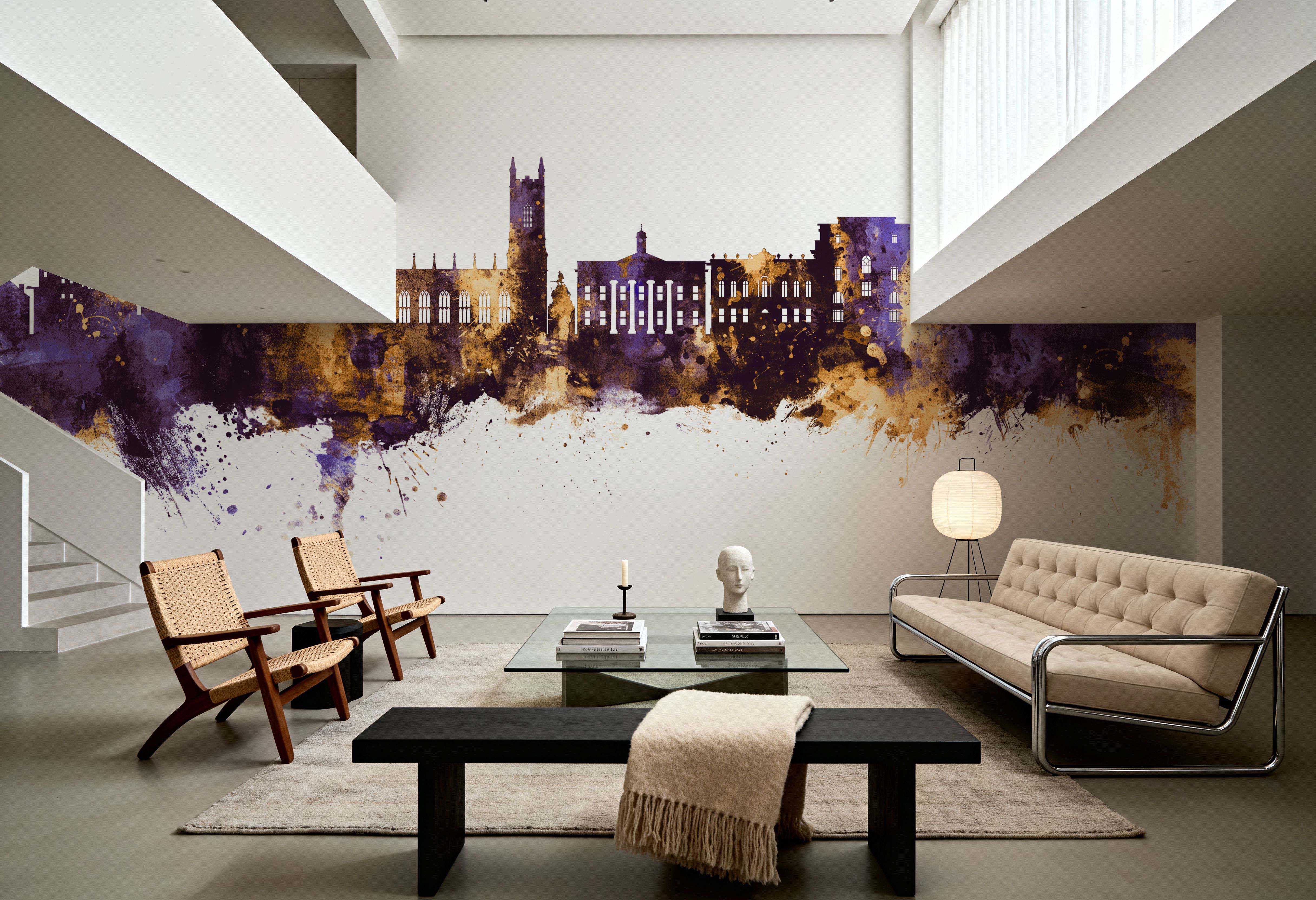 Oldham England Skyline Purple & Gold