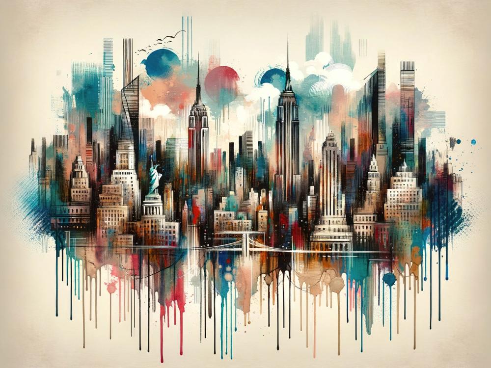 Watercolor New York Skyline
