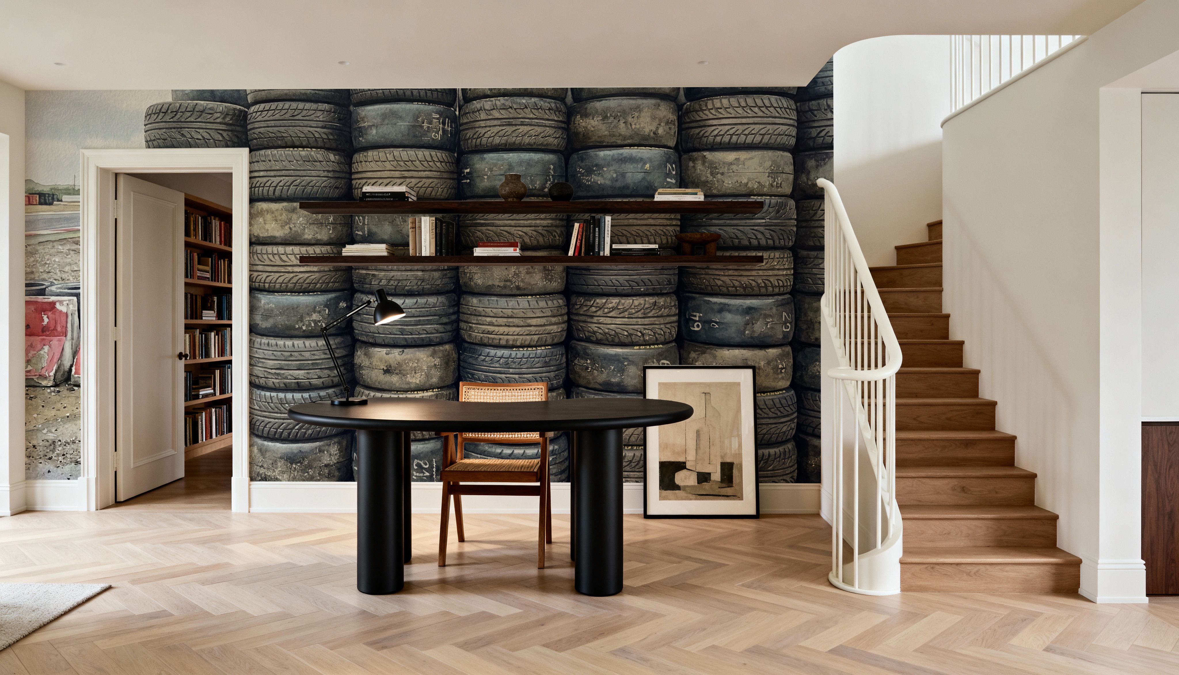 Tire Wall - Stacked Series, Wallpaper