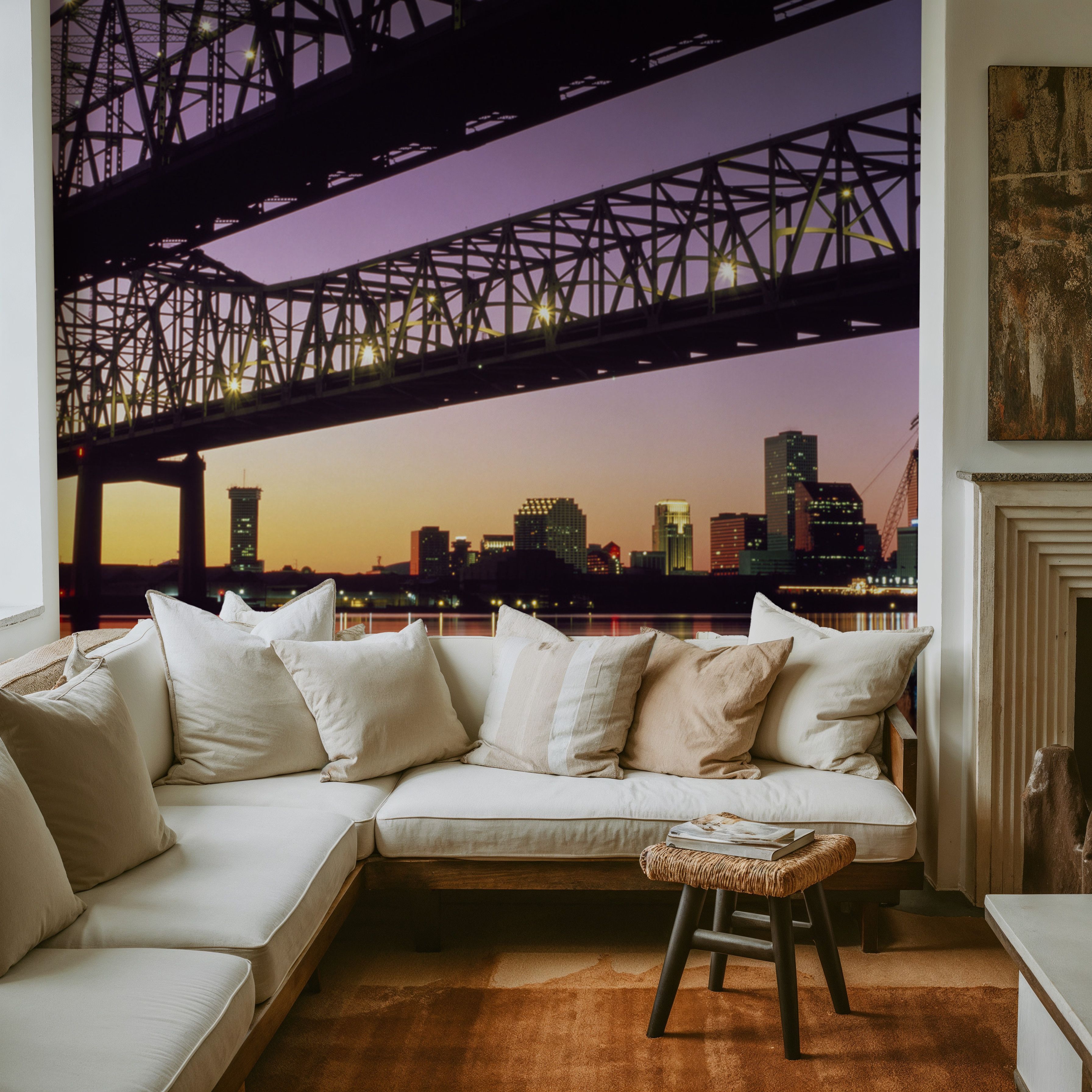 Wall Mural - Urban Twilight Crossing - Dining Room - Wallism UK - Premium, Textured or Peel & Stick