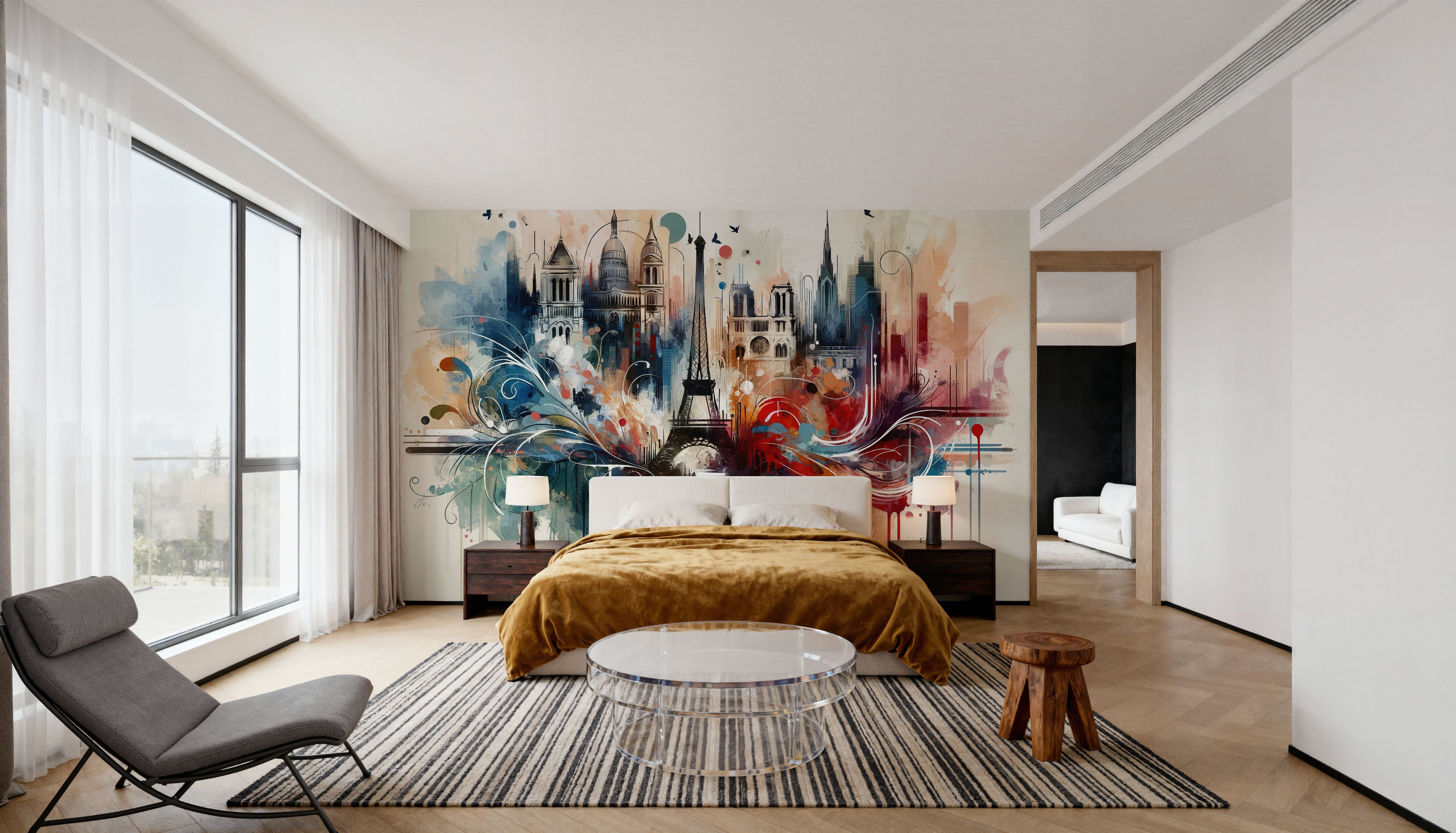 Watercolor Skyline Paris IV