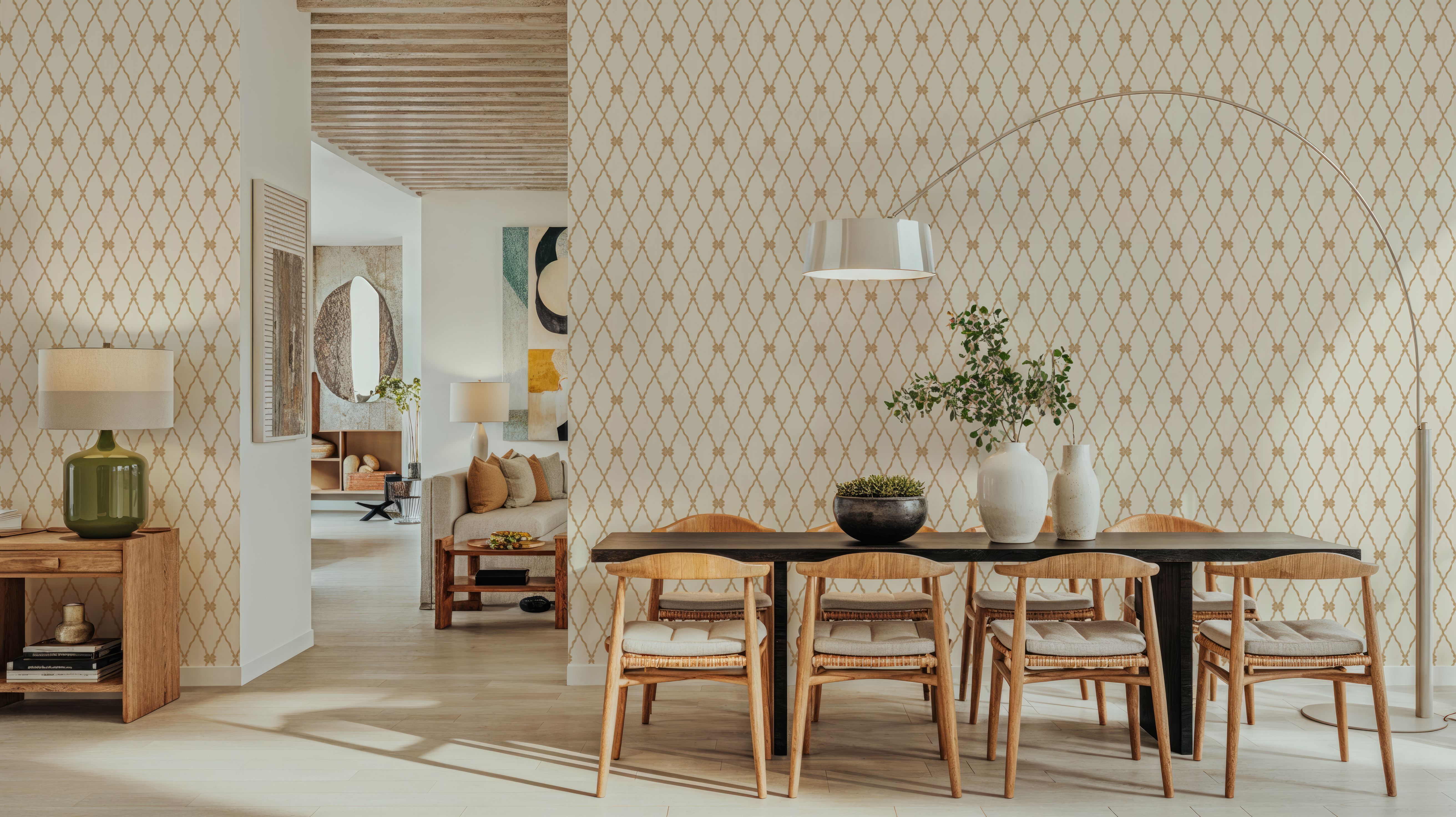 French Country Style Argyle, Beige