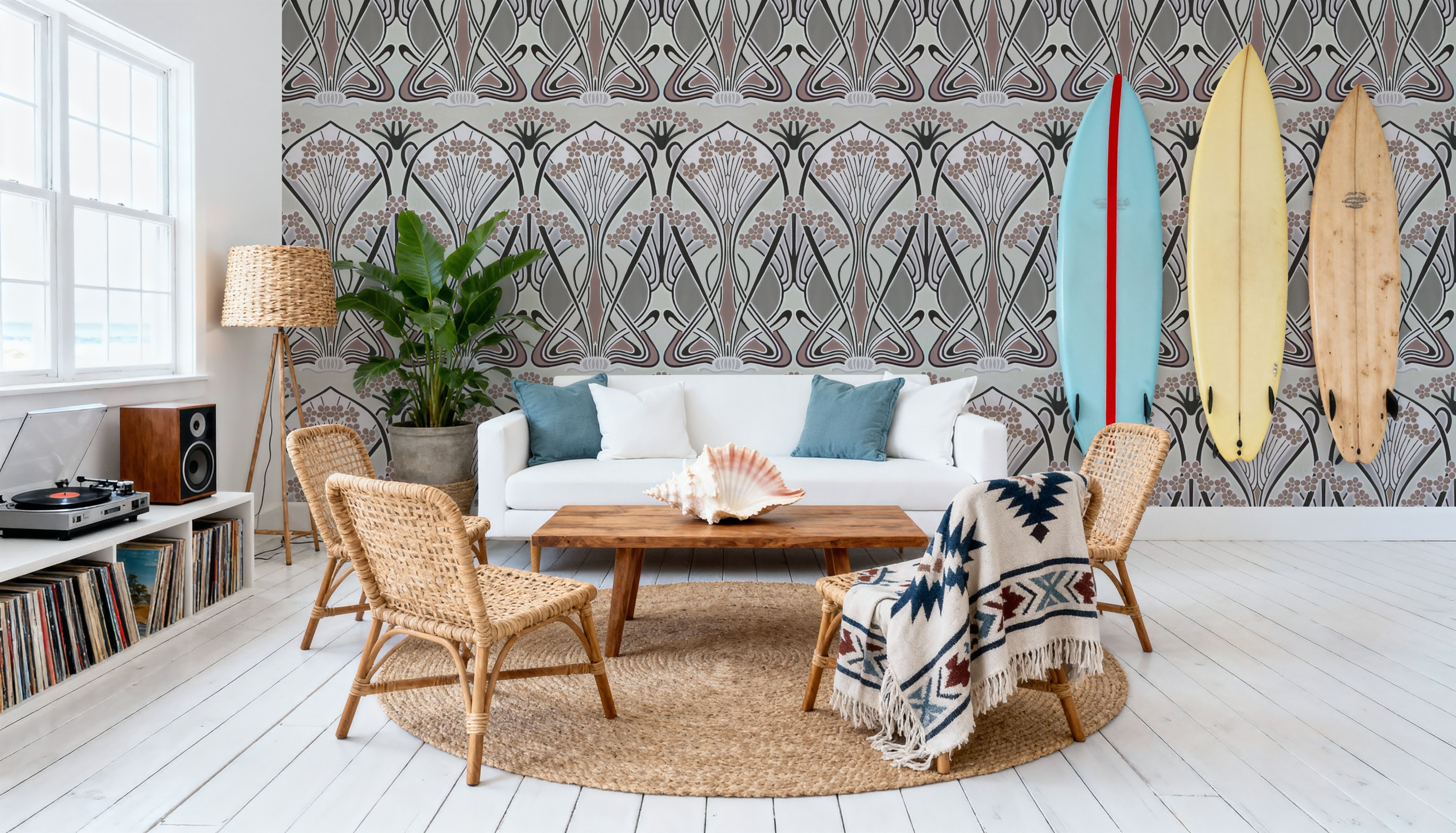 Floral Art Deco Aura, Sand