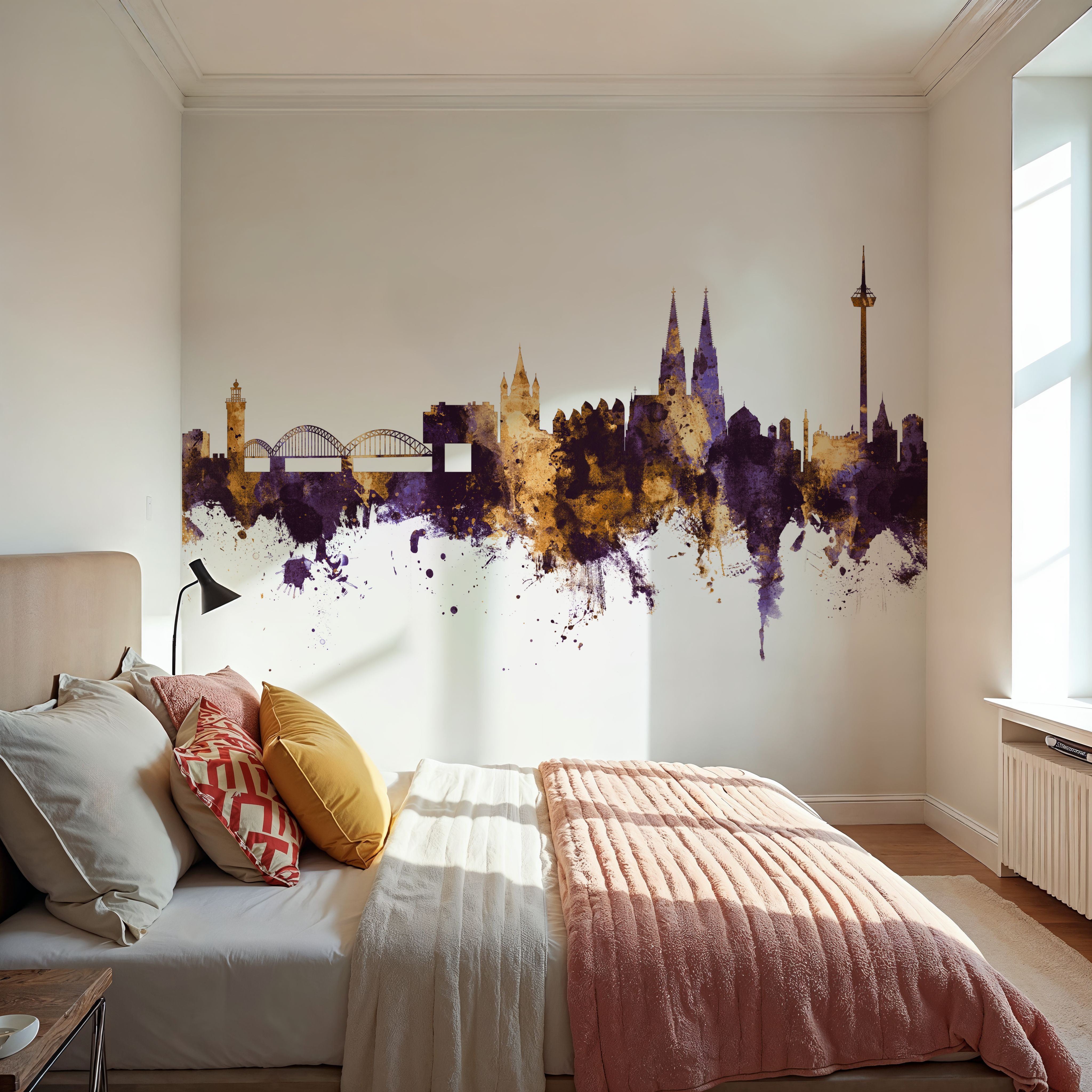 Cologne Germany Skyline Purple & Gold