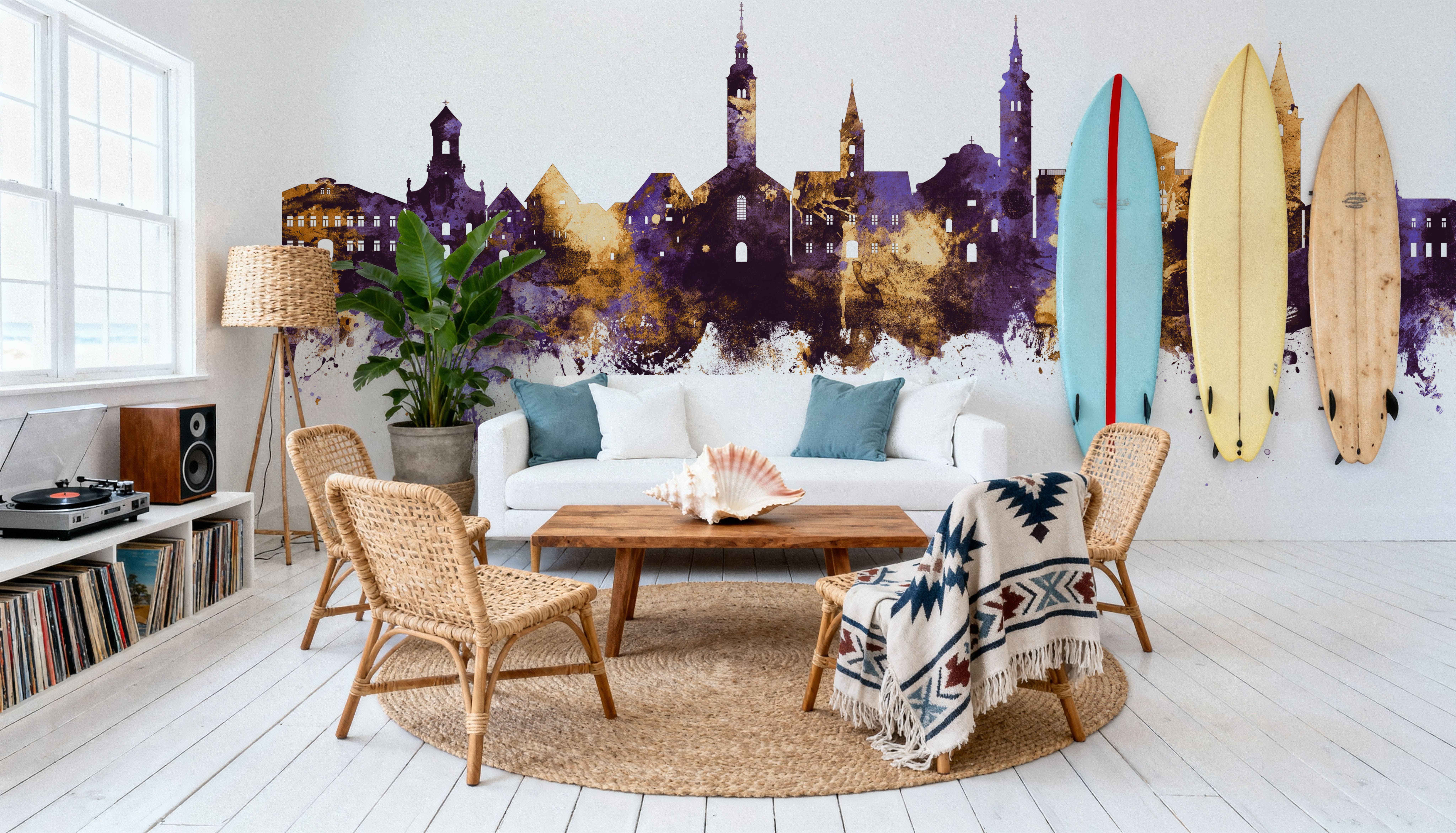 Varaždin Croatia Skyline Purple & Gold