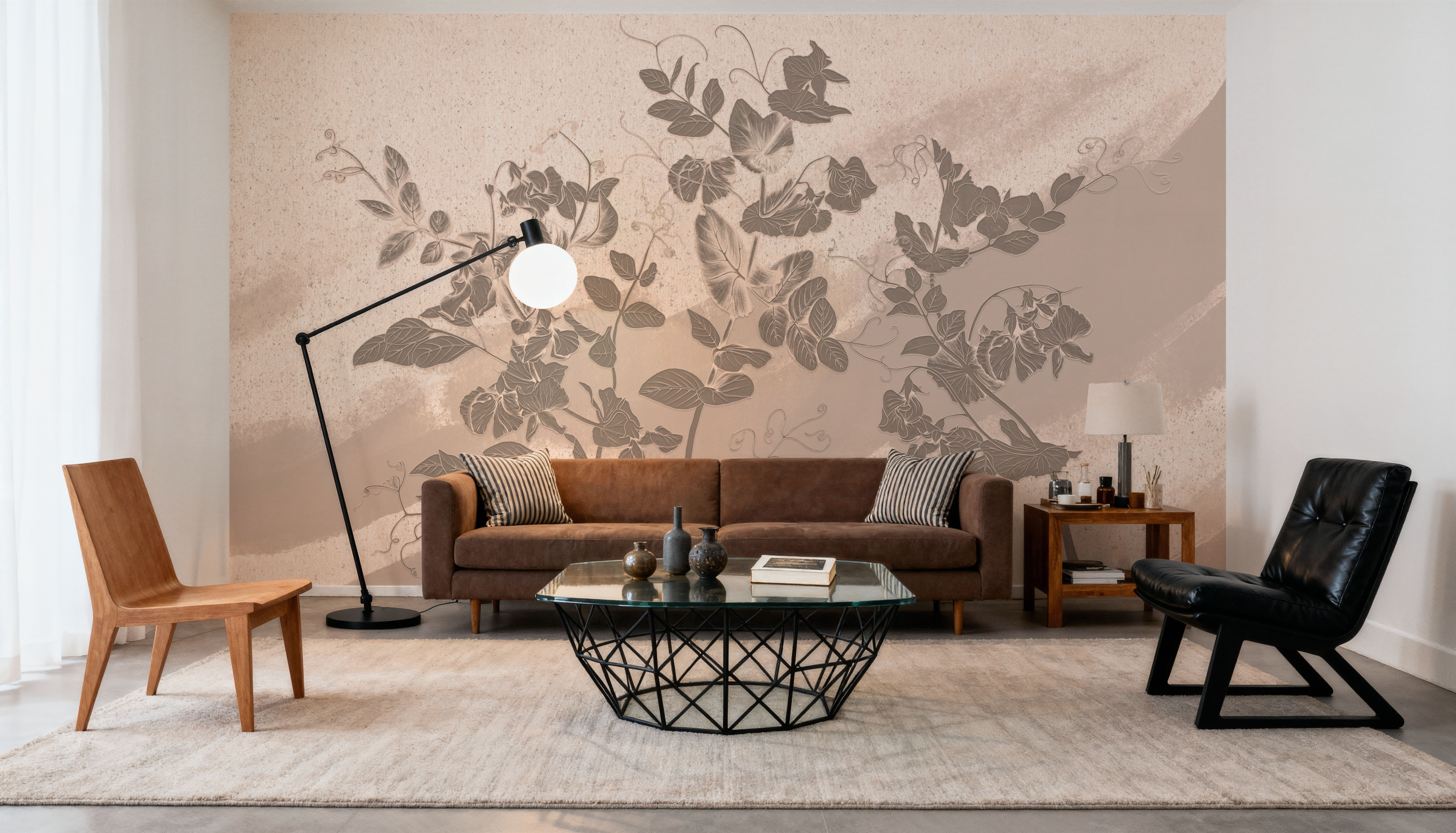 Sweet Peas Stroke Sepia