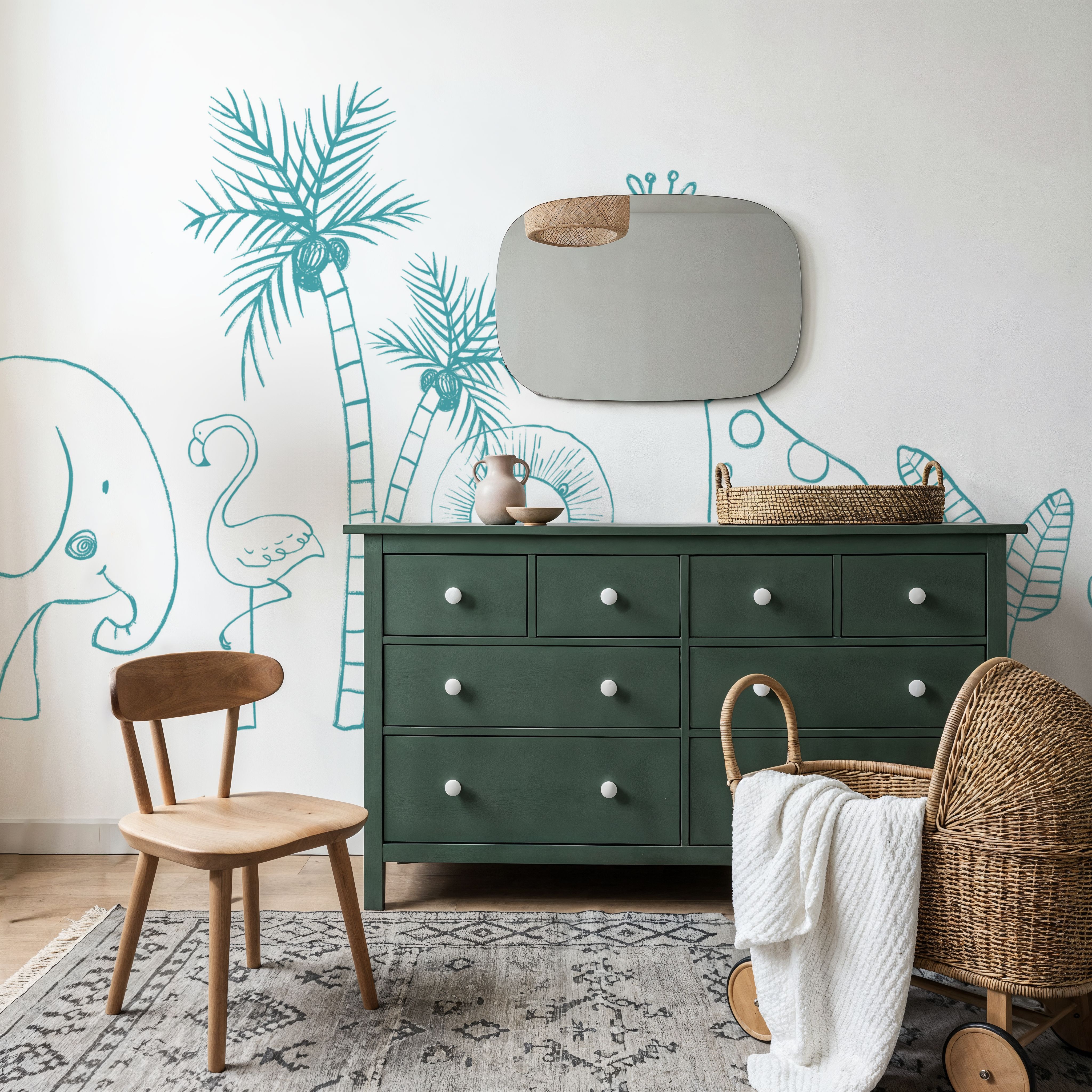 Calm & Cute Baby Animals, Teal