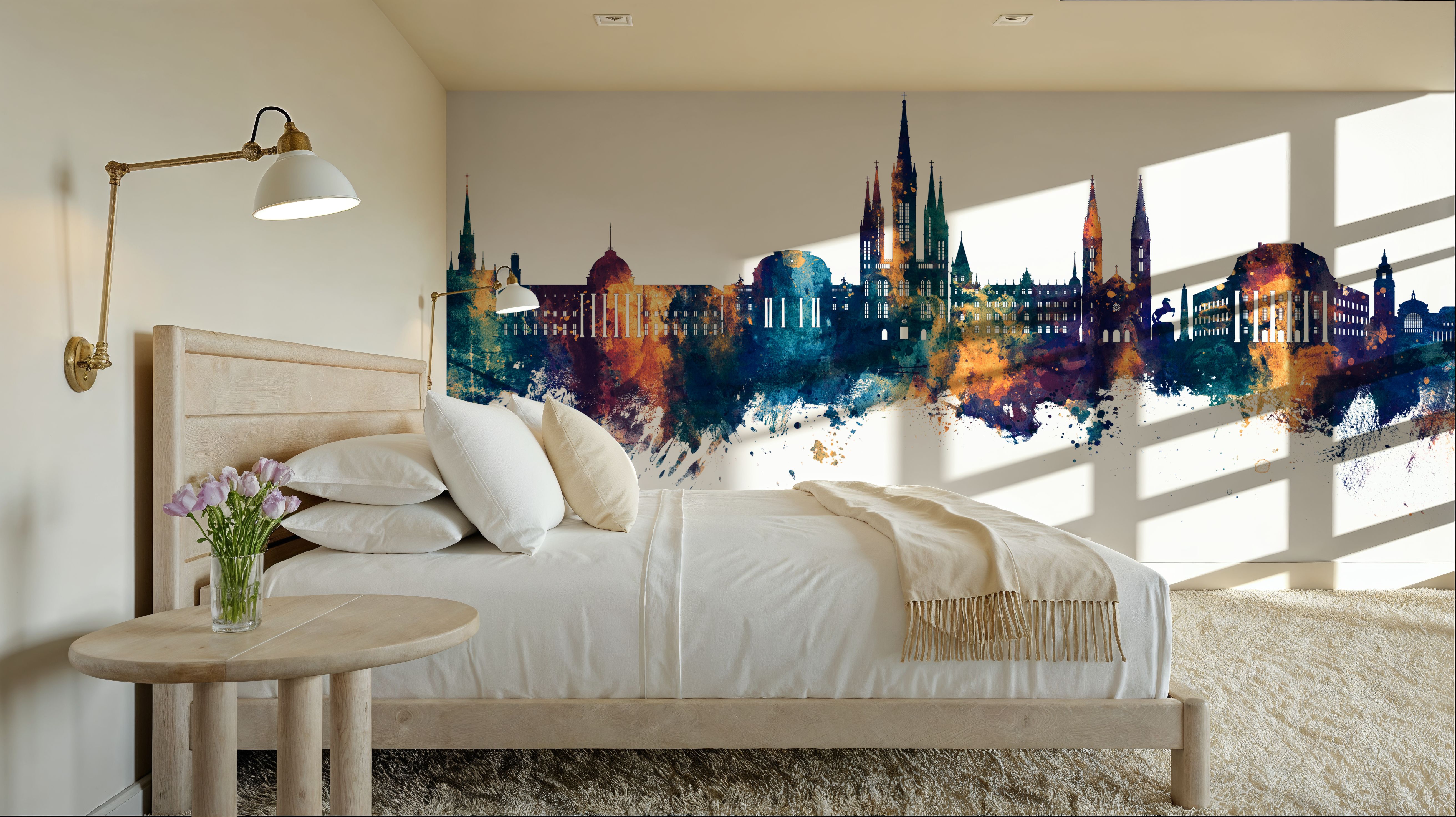 Weisbaden Germany Skyline Blue & Bronze