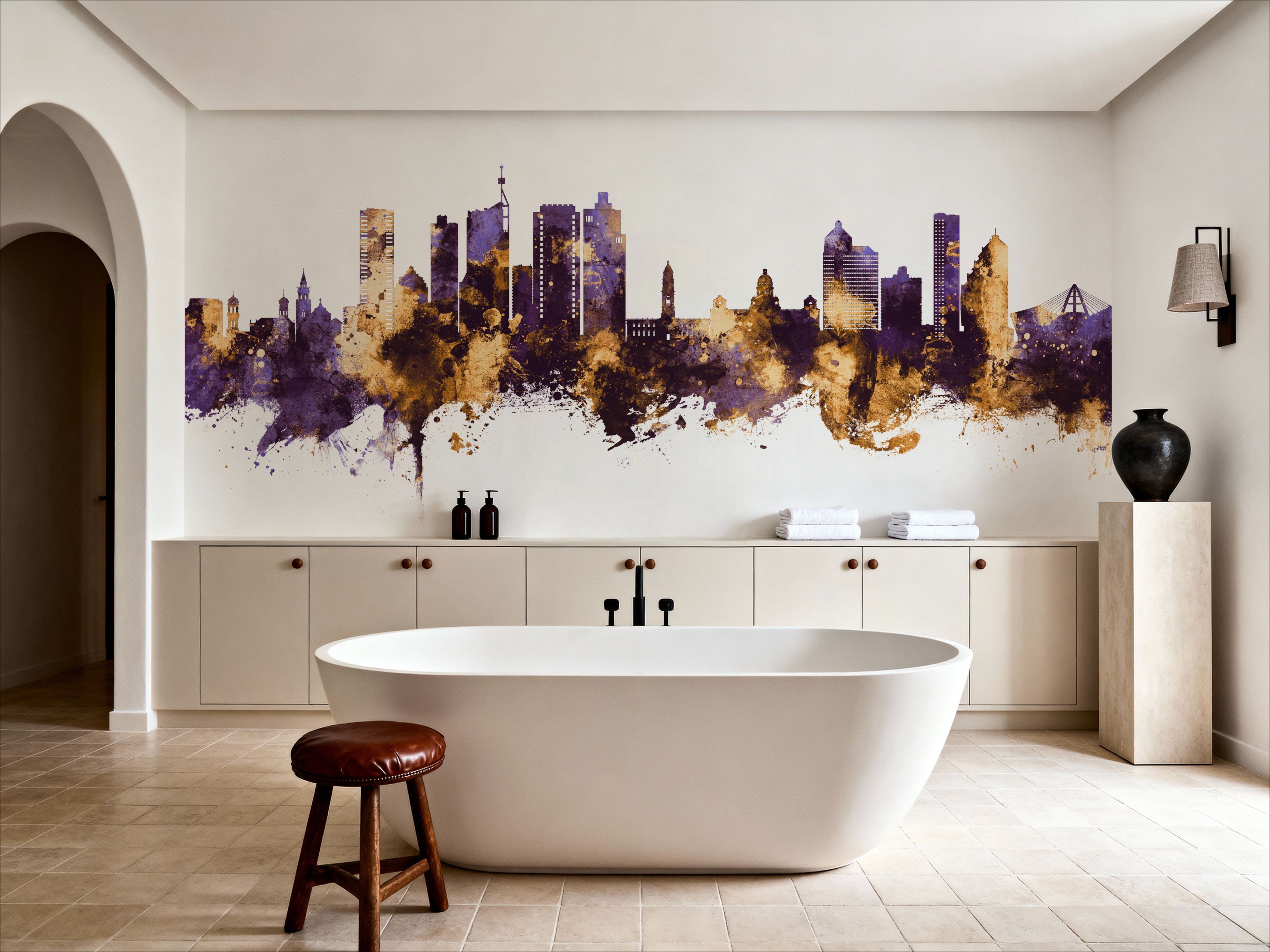 Durban South Africa Skyline Purple & Gold