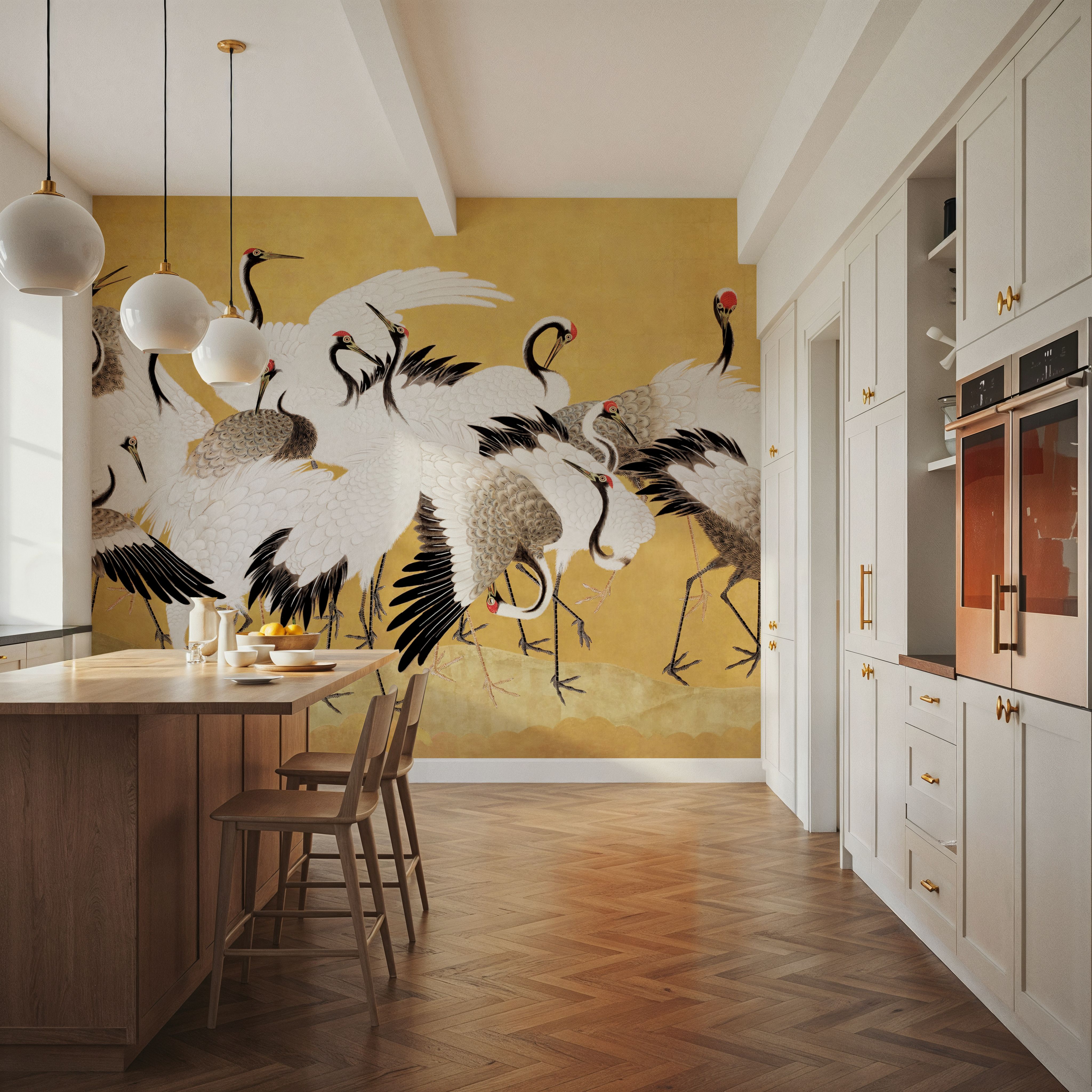 Japanese Flock of Cranes