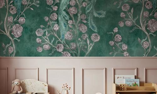 Peacock and Peony Chinoiserie Pale Green