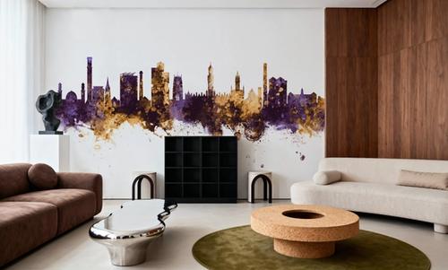 Bradford England Skyline Purple & Gold