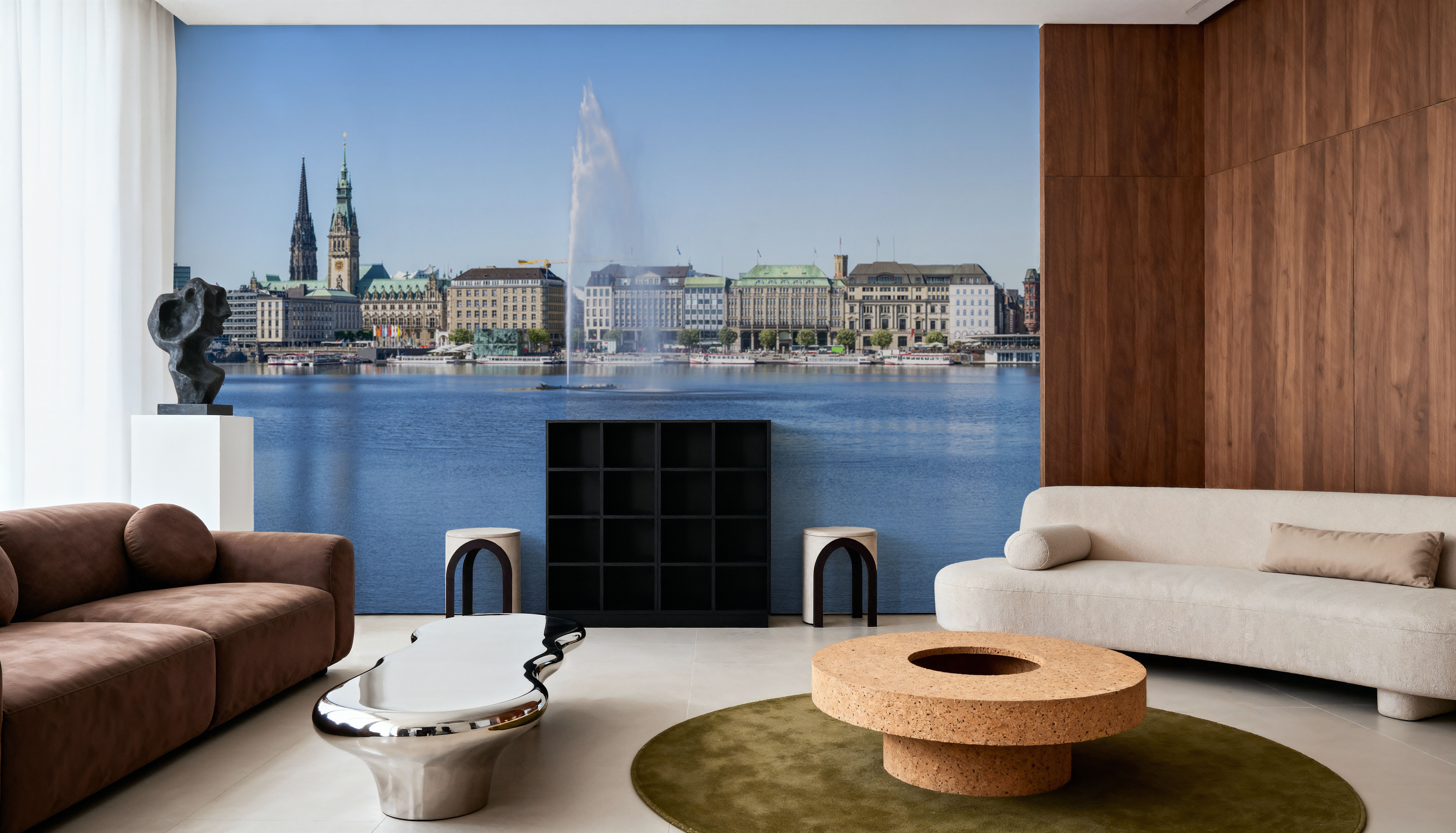 Urban Fountain Reflection