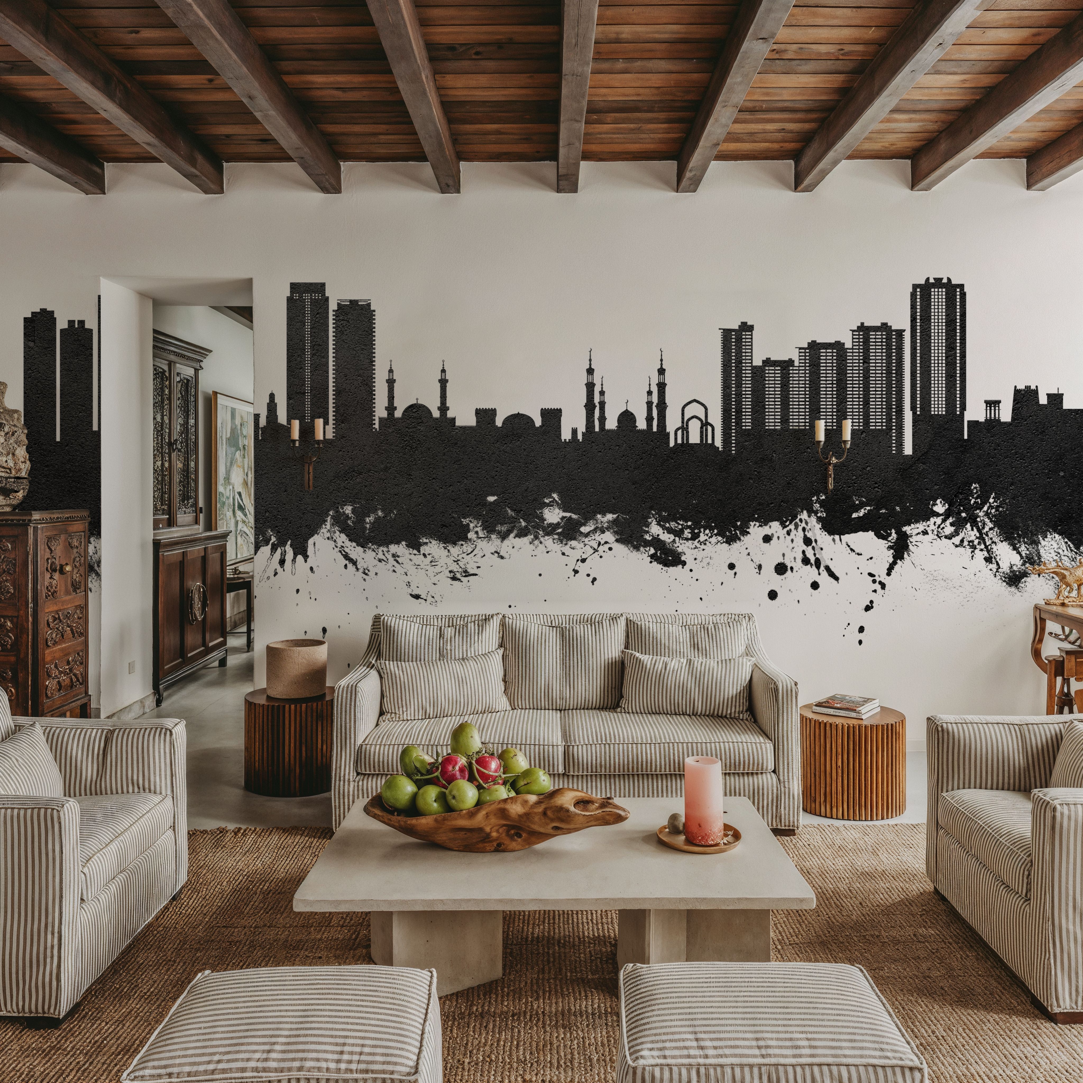 Ajman Skyline Black & White