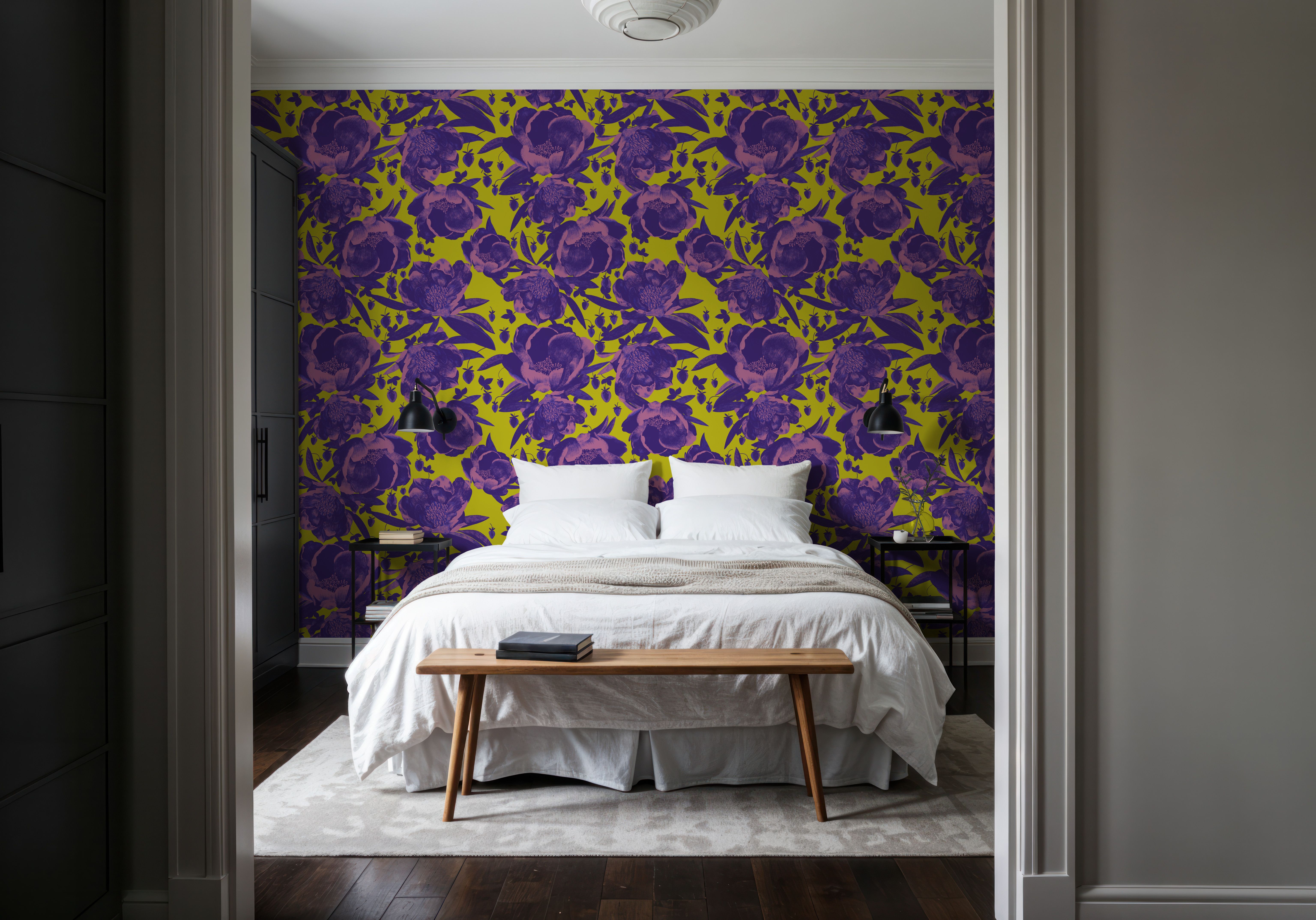 Pop Peonies, Purple & Lime