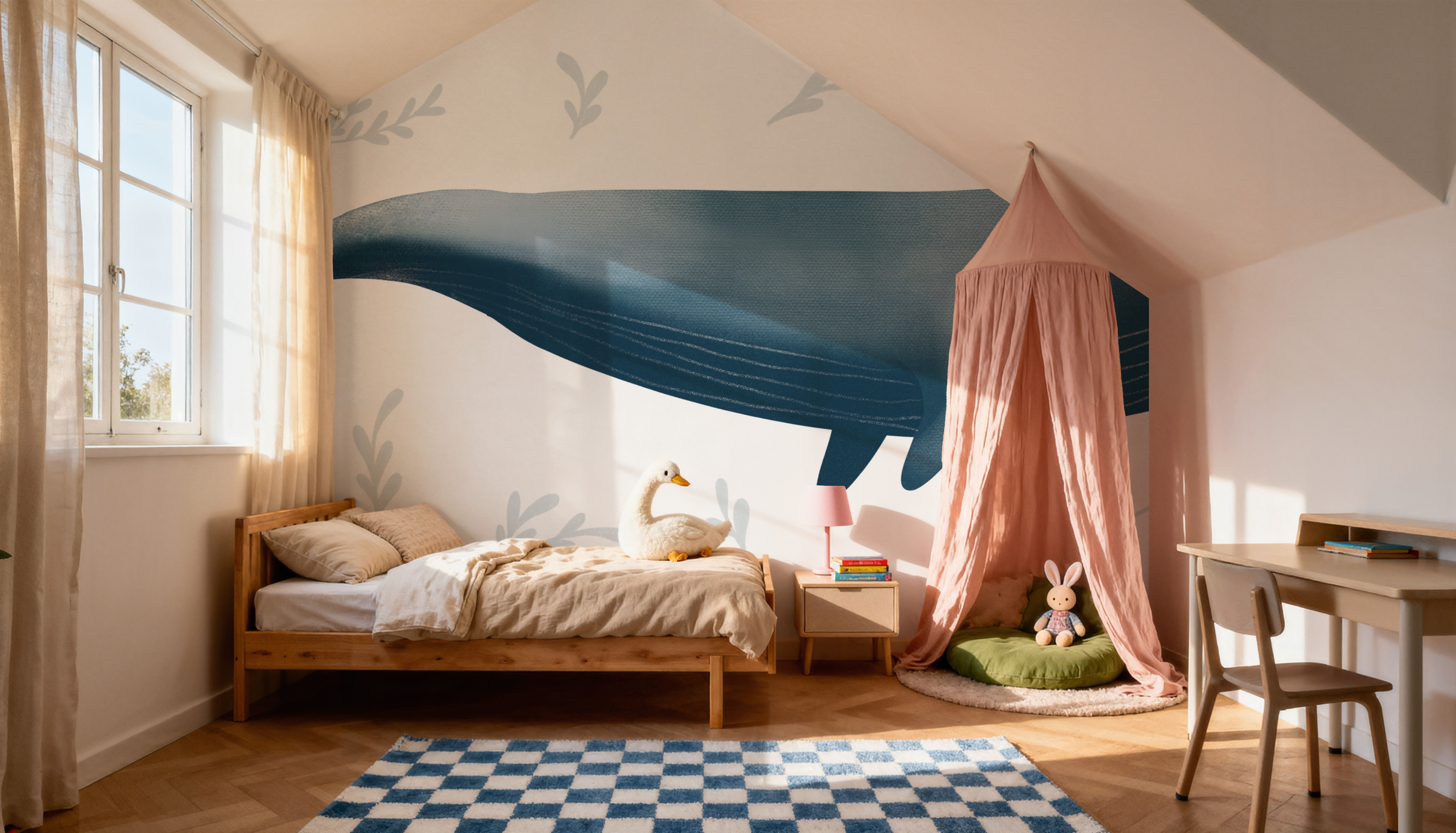 Ocean Life Whale on White