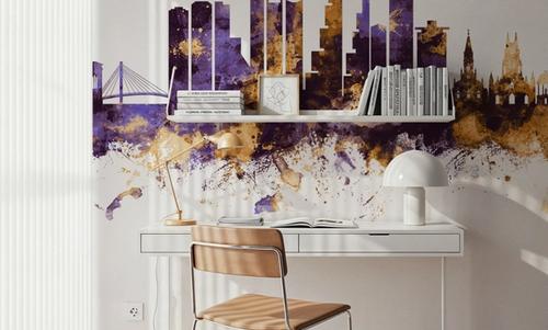 Bogotá Colombia Skyline Purple & Gold