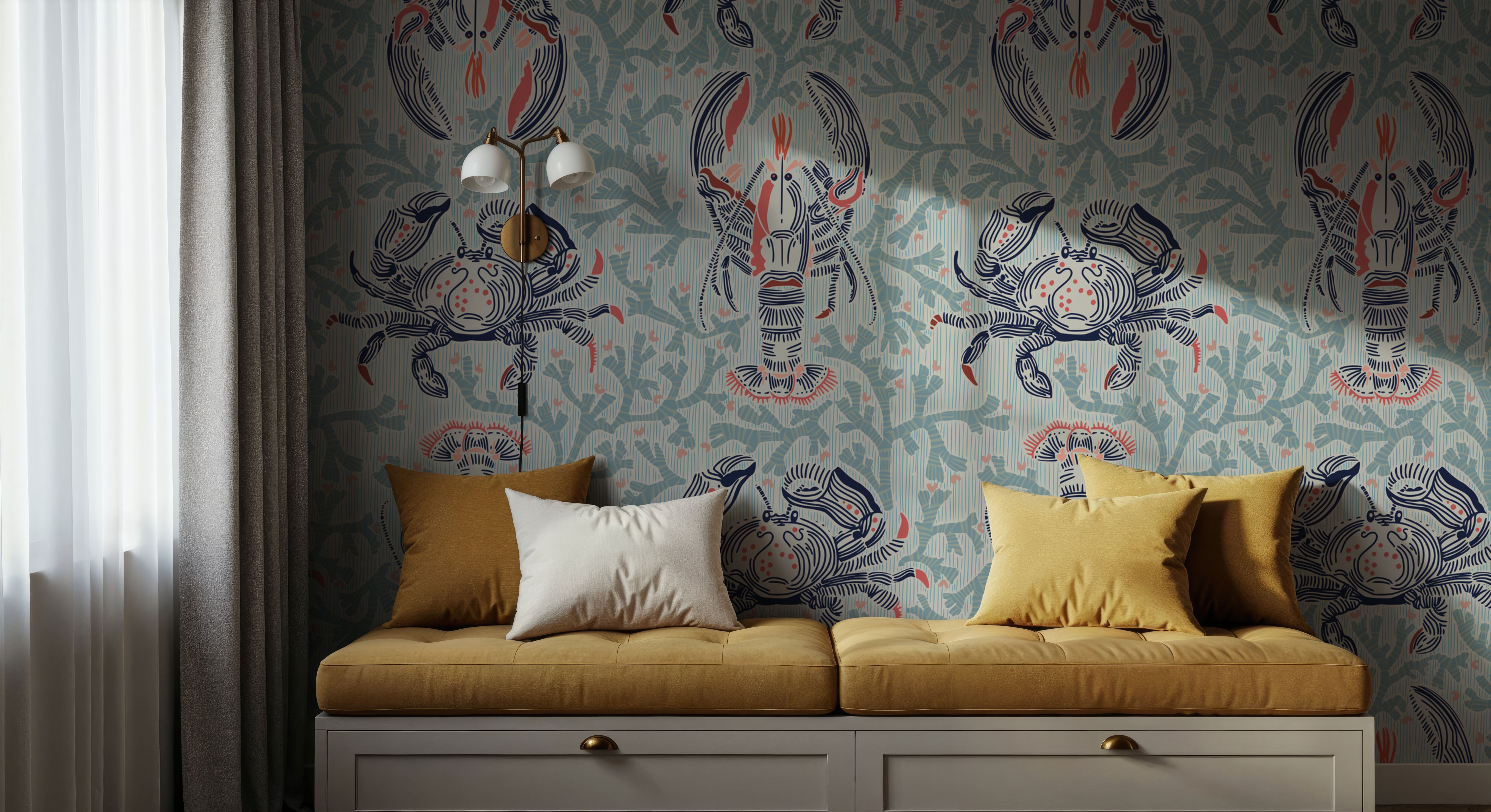 Lobster and Crab Coastal Nostalgia, Mint