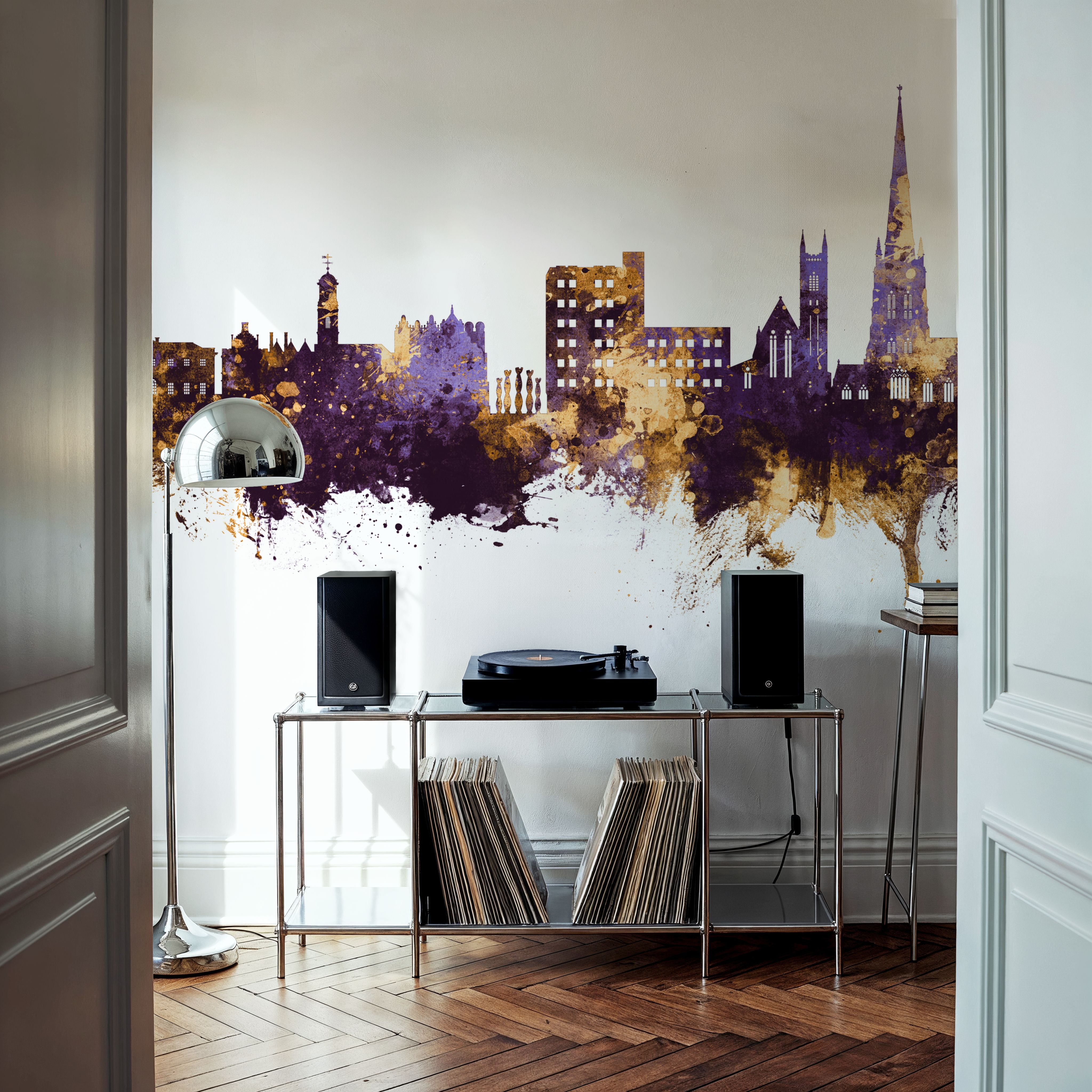 Warrington England Skyline Purple & Gold