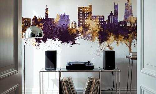 Warrington England Skyline Purple & Gold