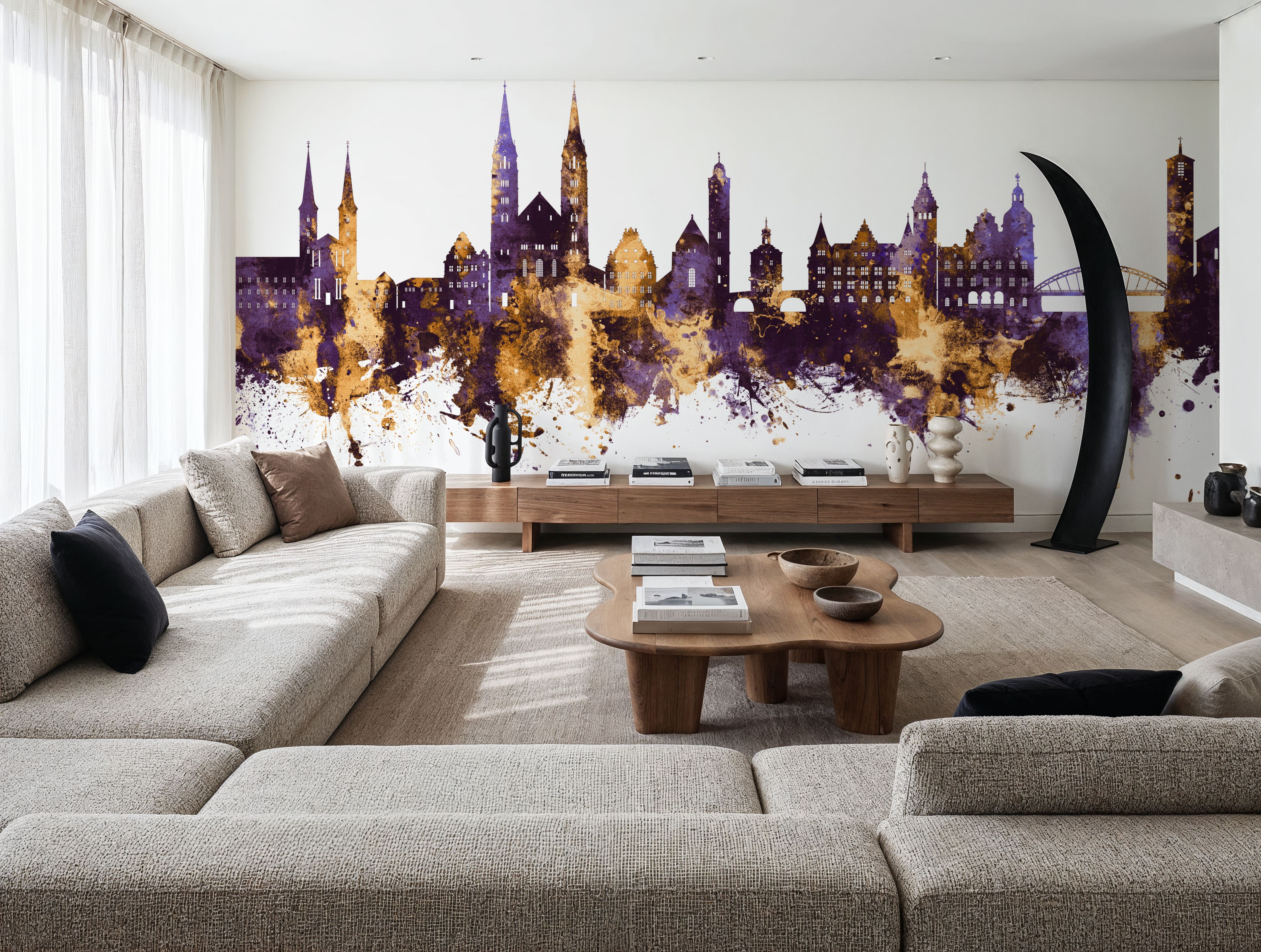 Bamberg Germany Skyline Purple & Gold