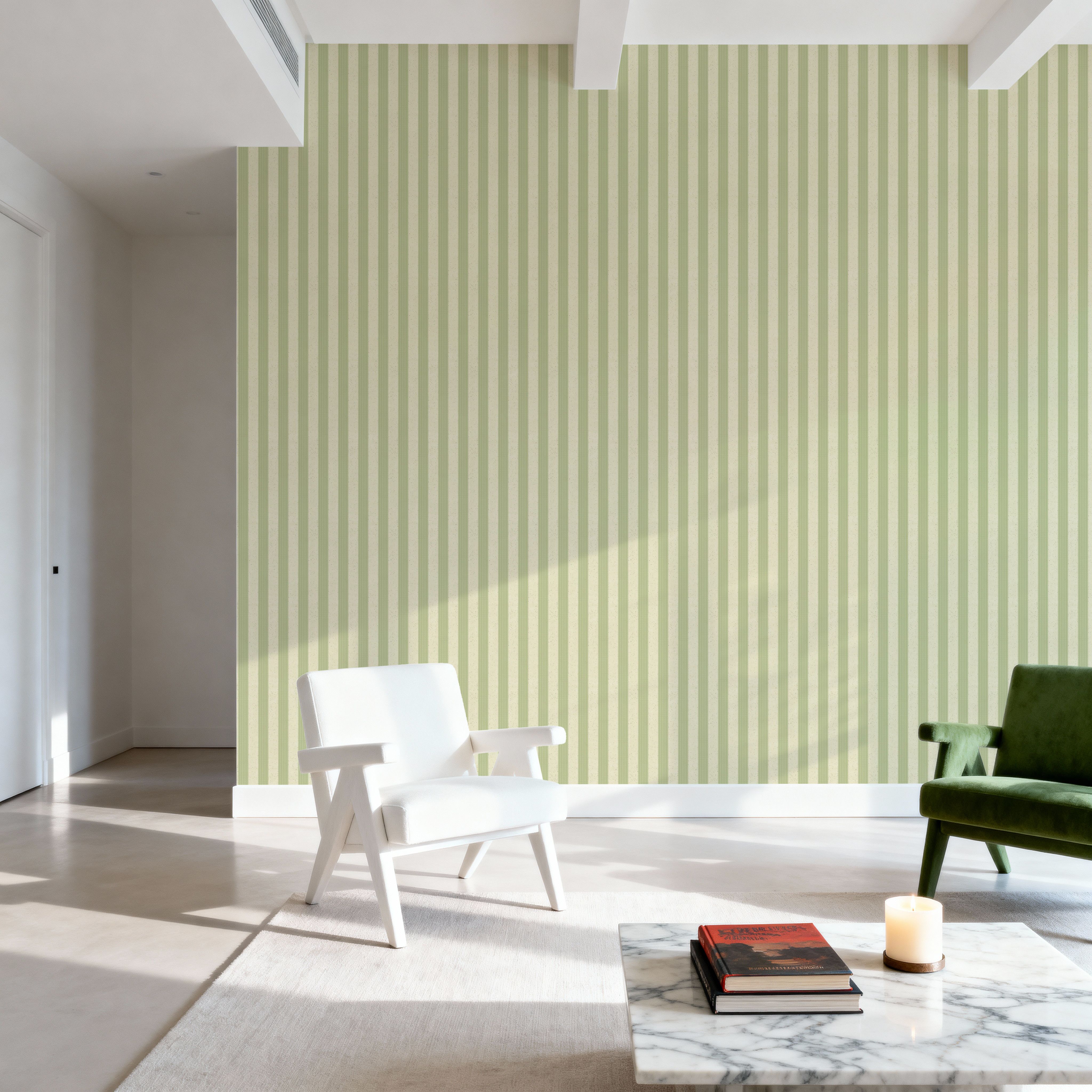 Ticking Awning Stripes, Sage