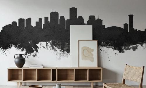 New Orleans Louisiana Skyline Black & White