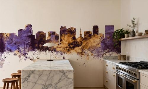 Orlando Florida Skyline Purple & Gold