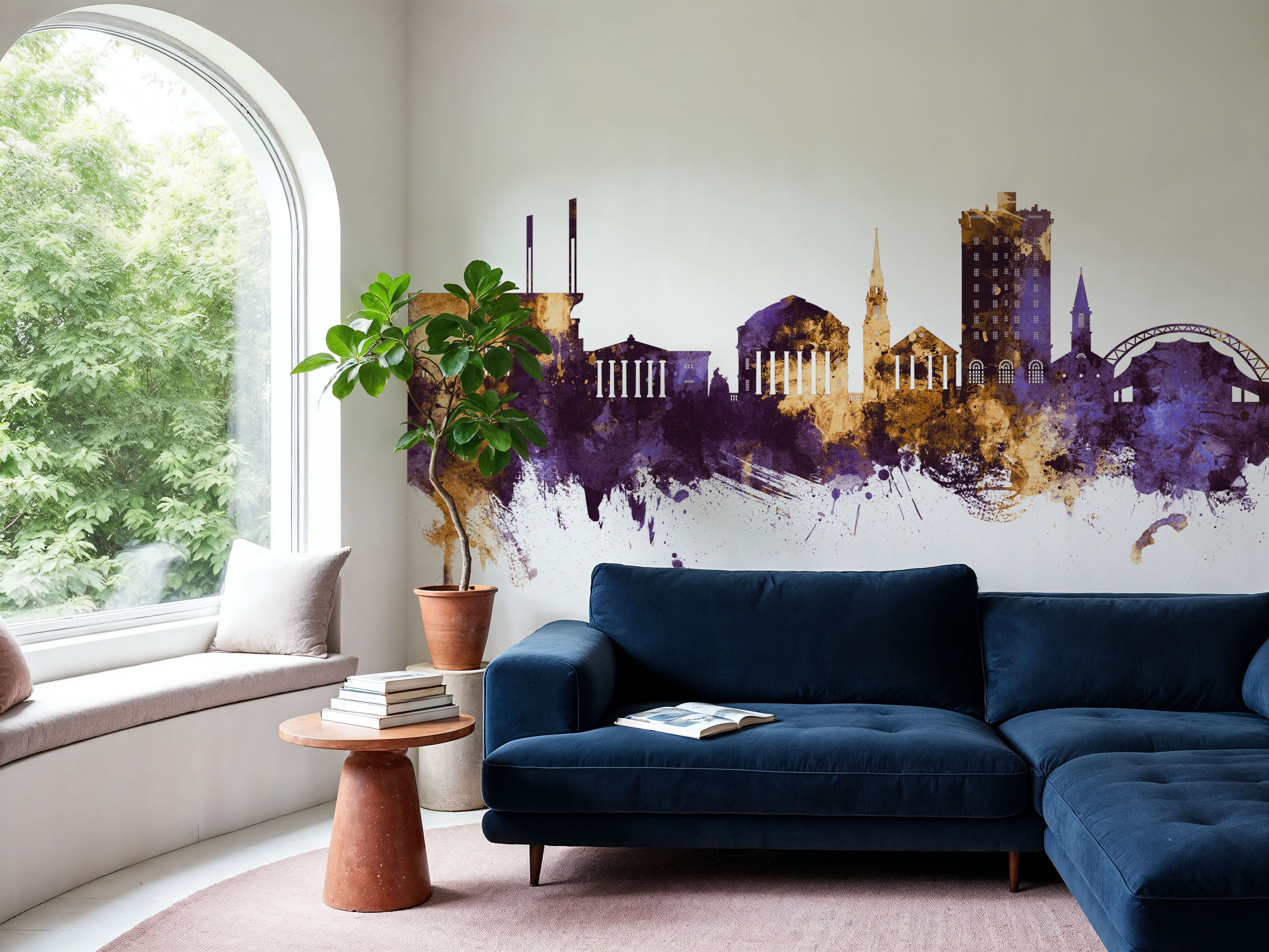 Charlottesville Virginia Skyline Purple & Gold