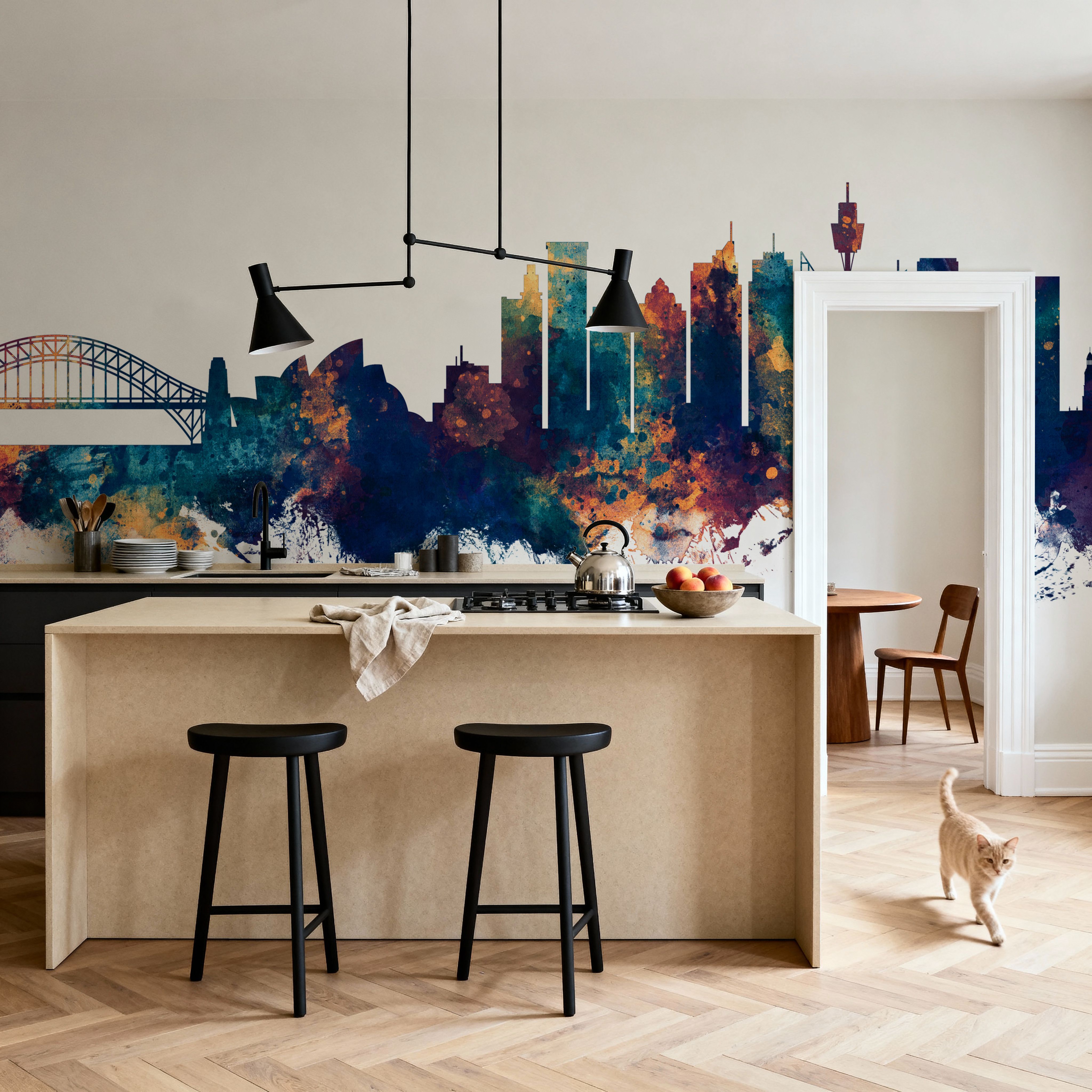 Sydney Australia Skyline Blue & Bronze