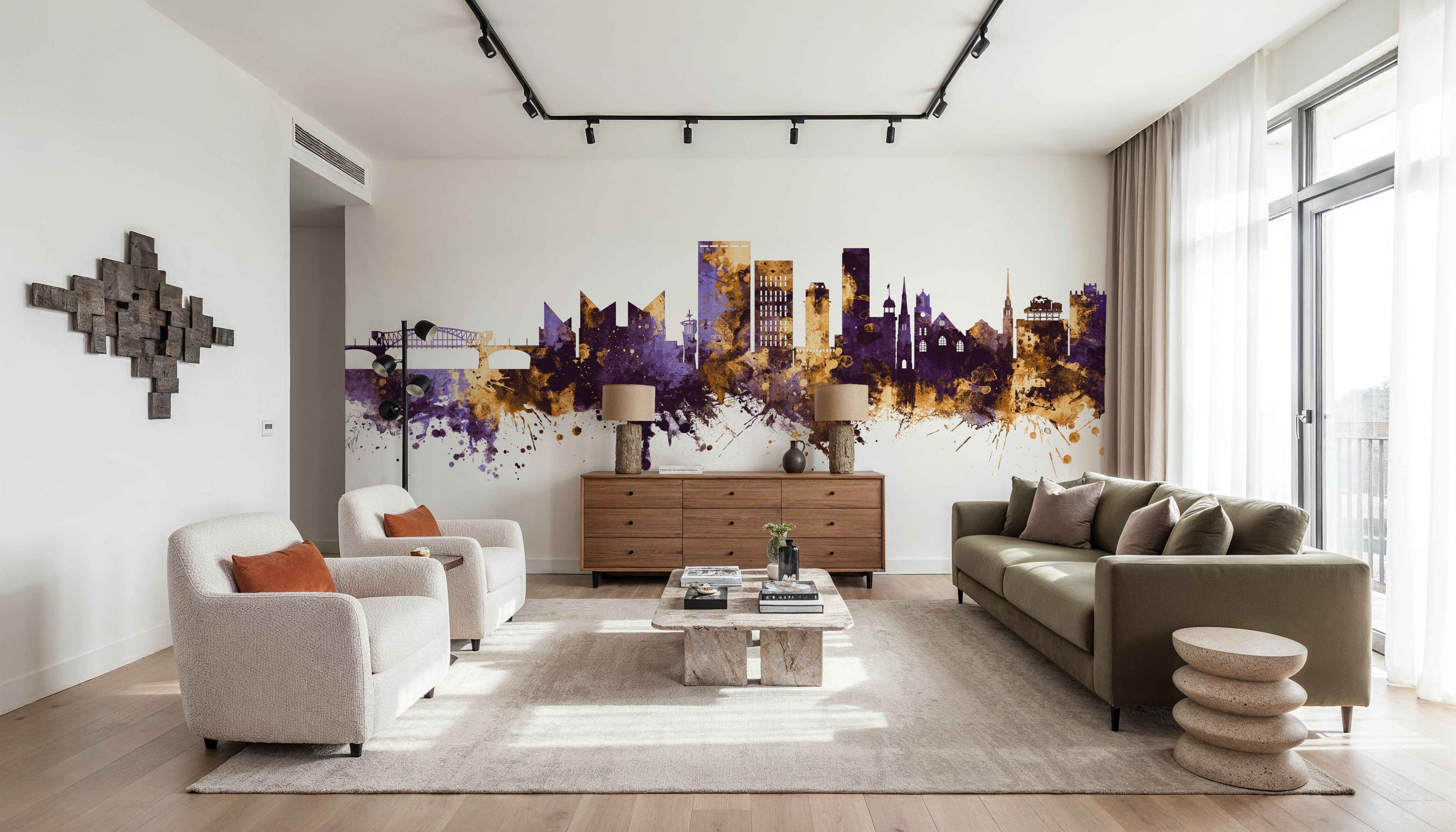 Chattanooga Tennessee Skyline Purple & Gold