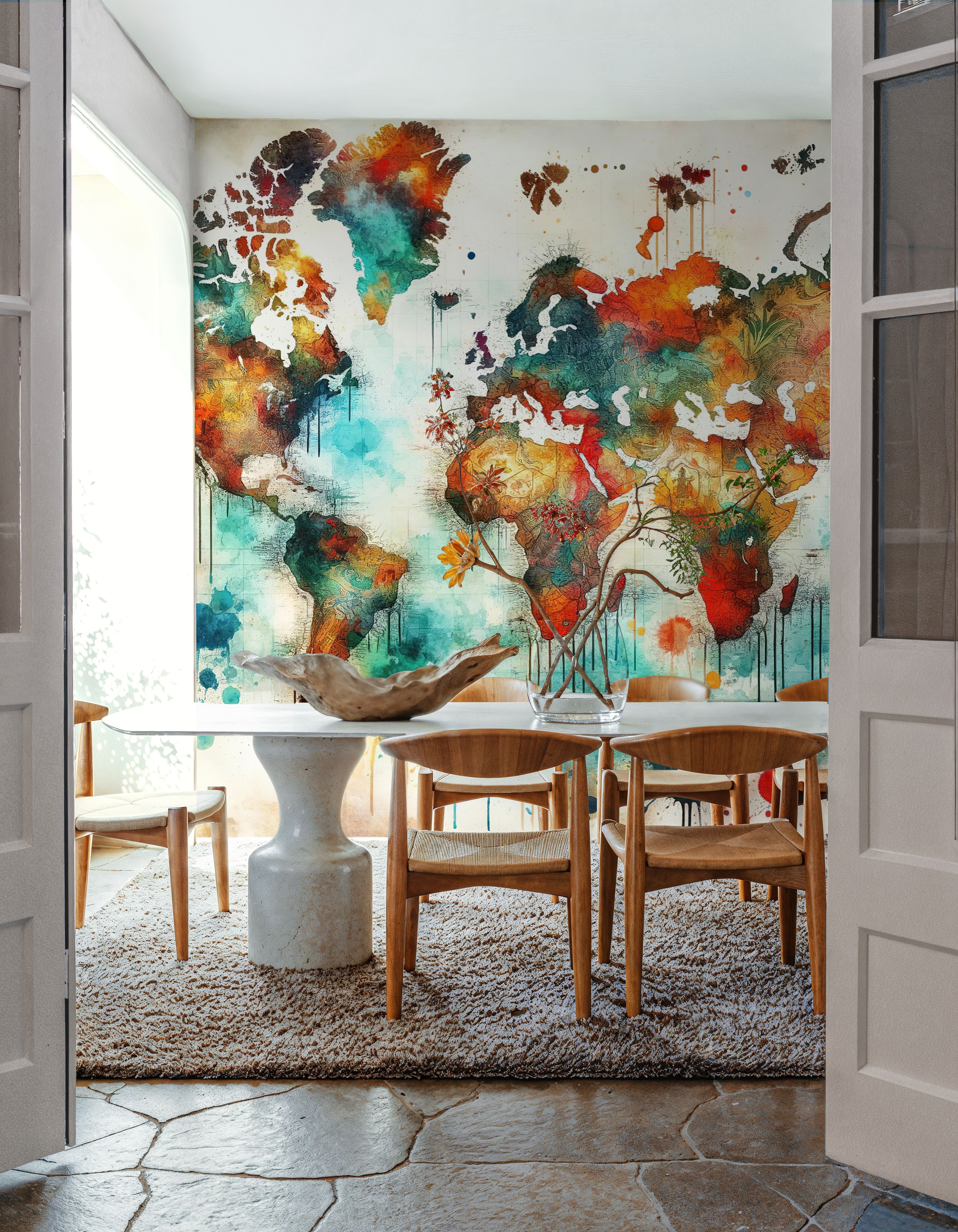 Watercolor Historical World Map