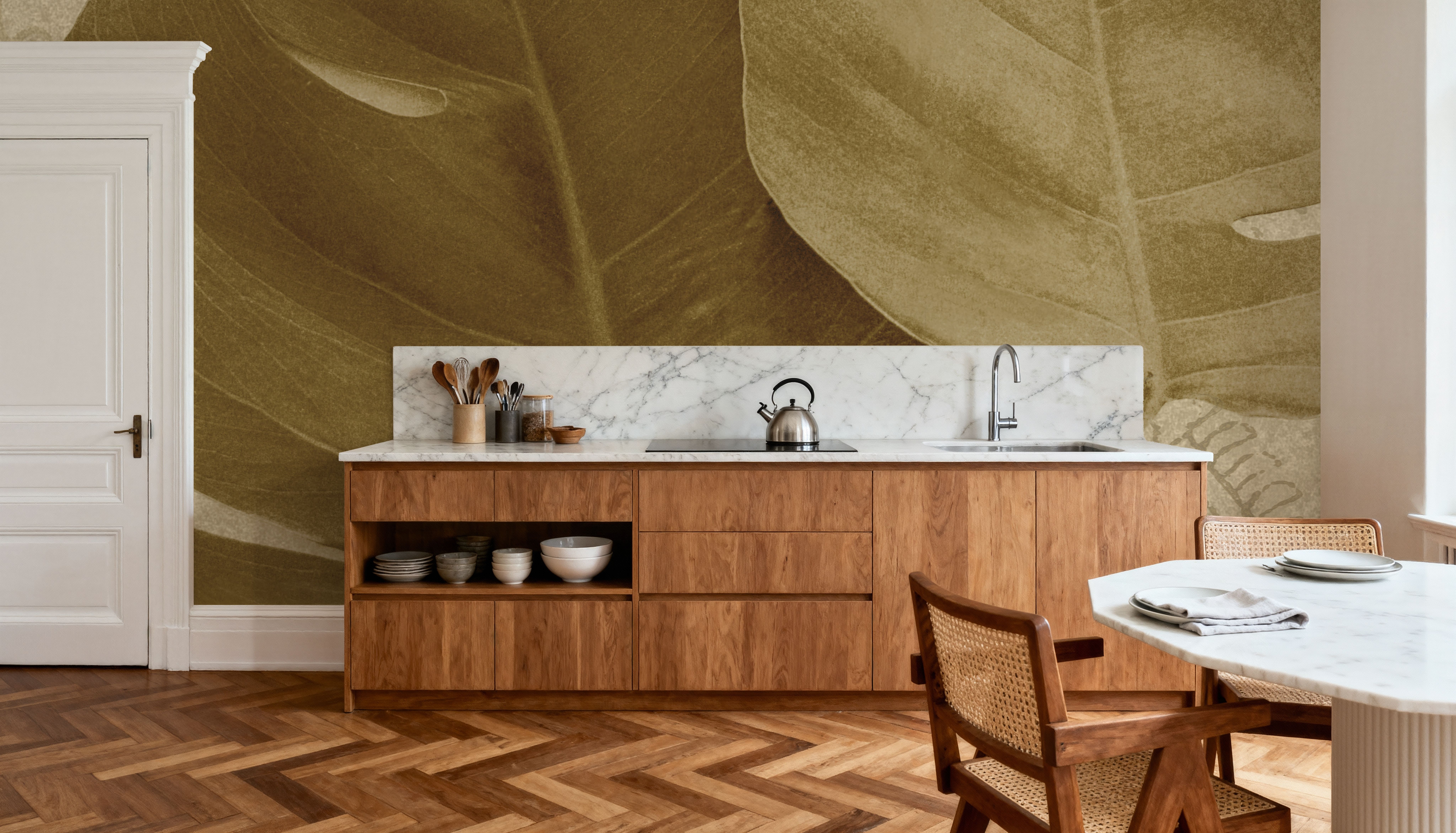 Ornate Monstera Leaf II, Wallpaper