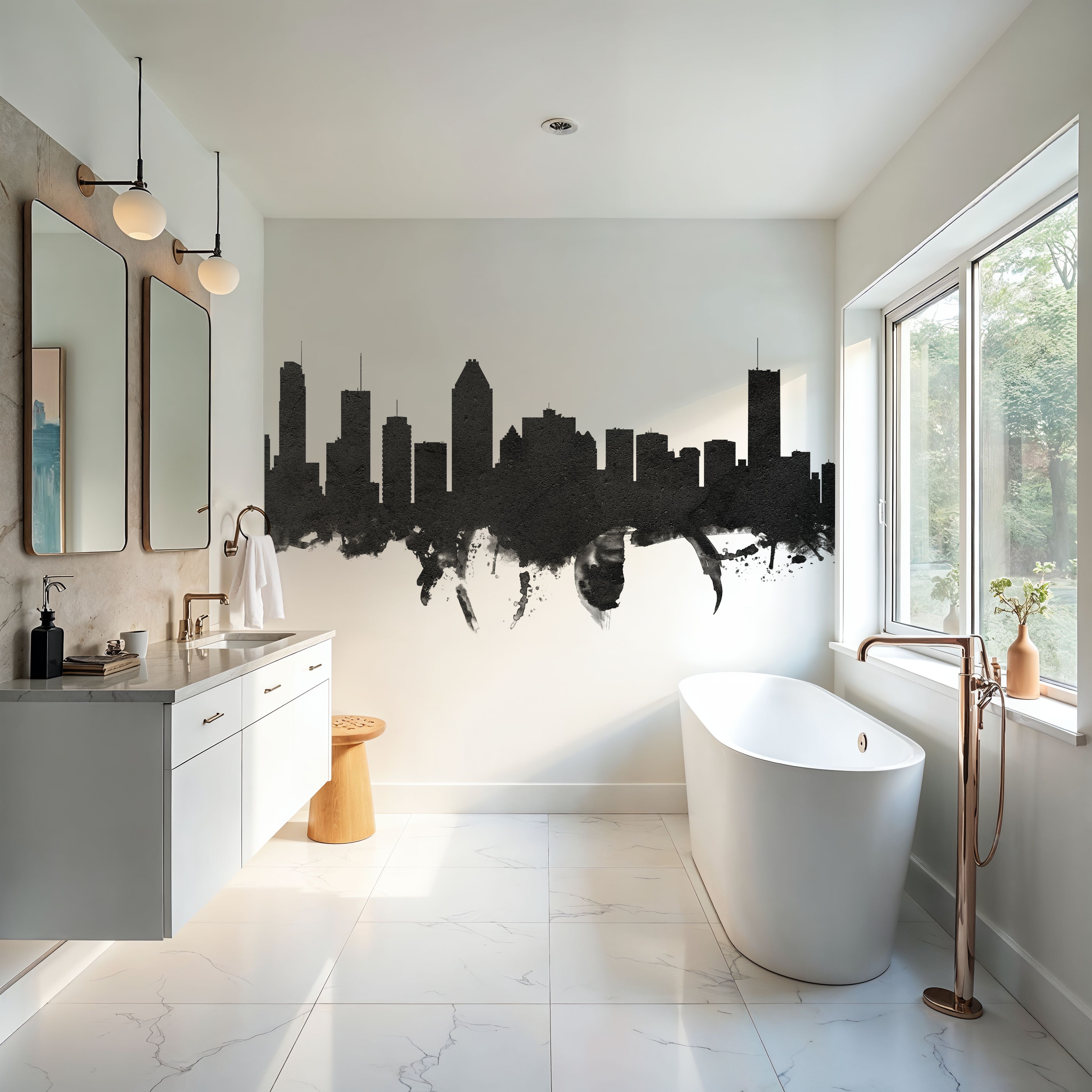 Montreal Canada Skyline Black & White