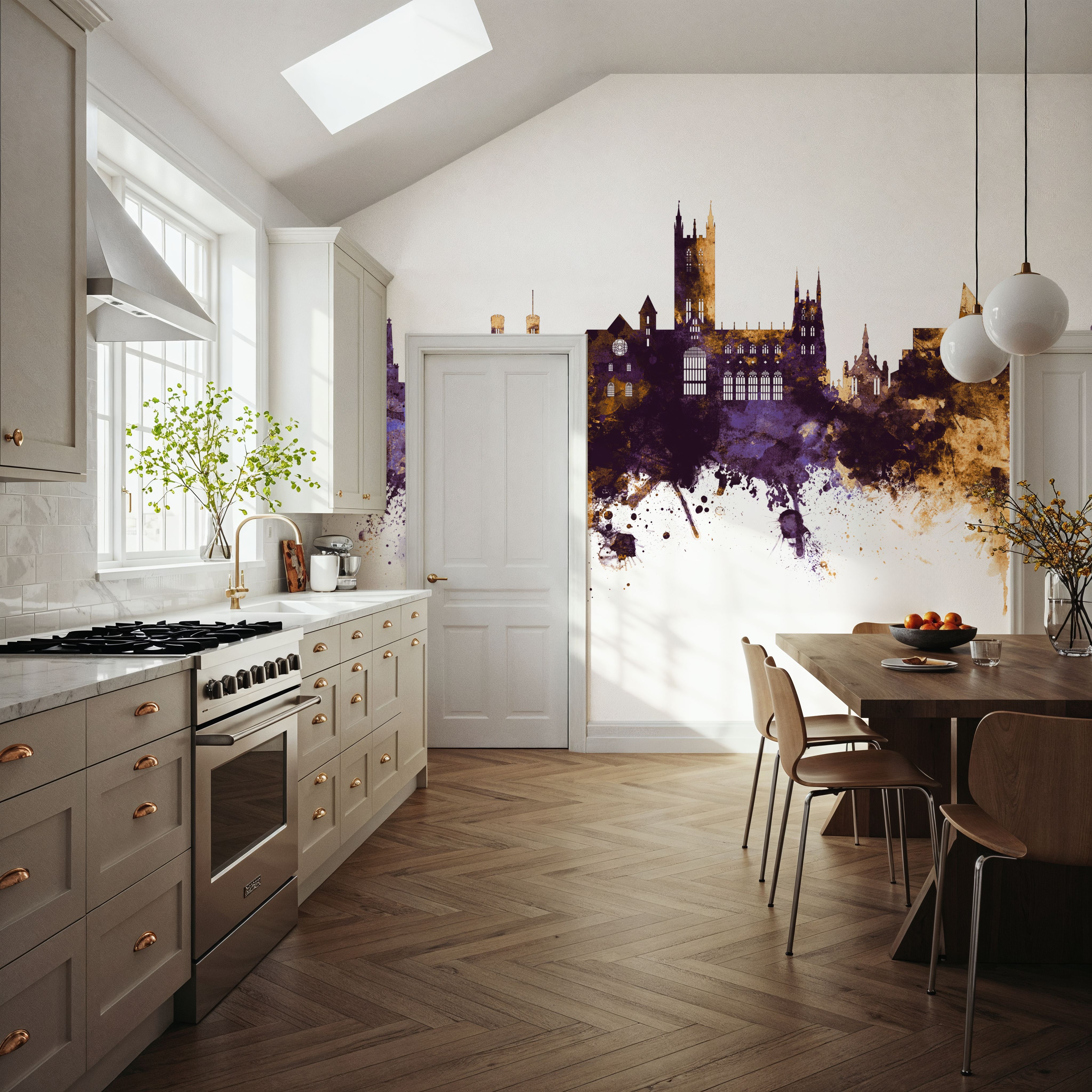 Canterbury England Skyline Purple & Gold