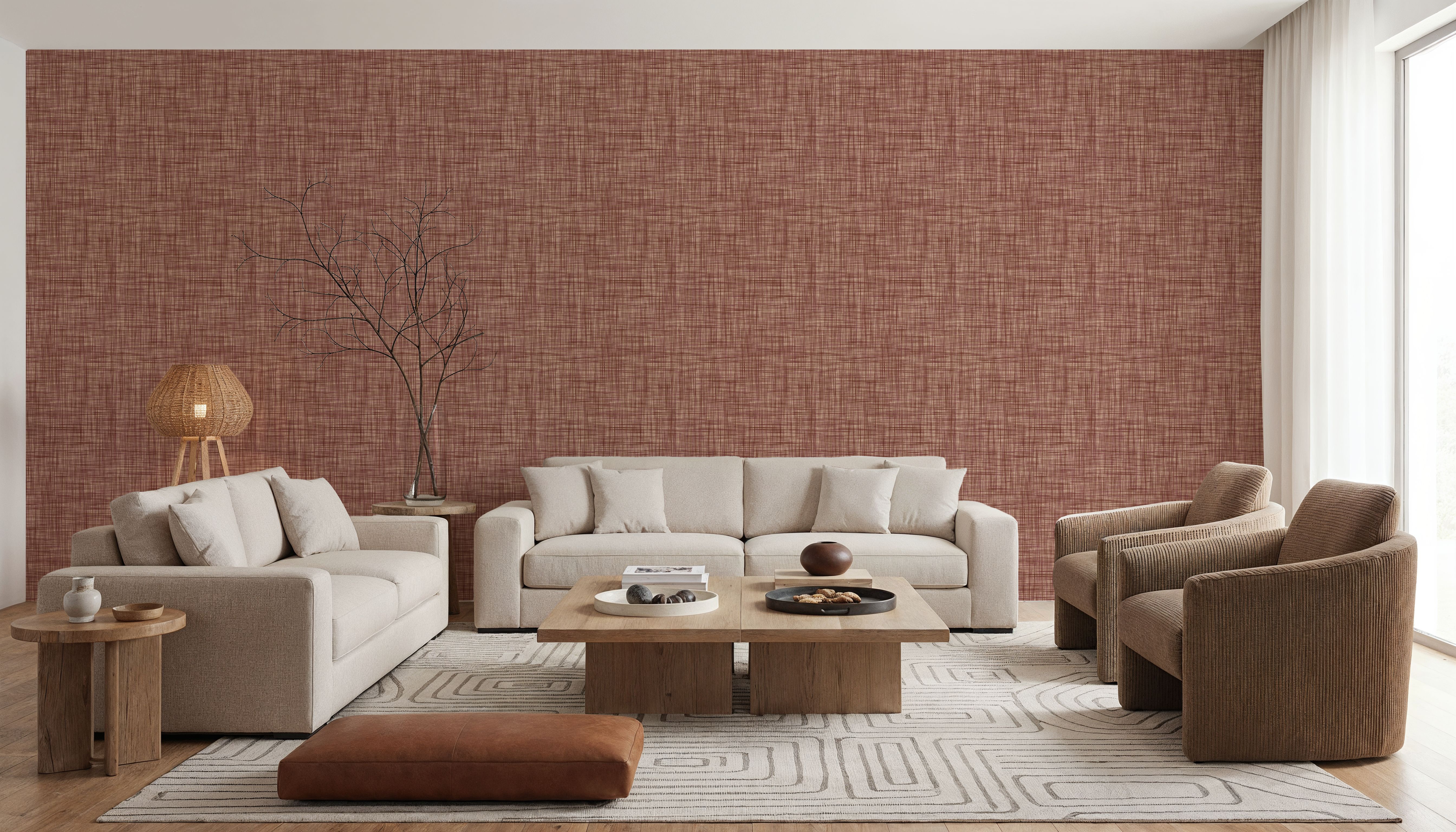 Mottled Linen Effect, Wine