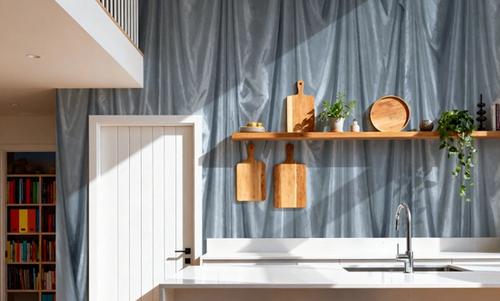 Medici Drapes, Stone Blue
