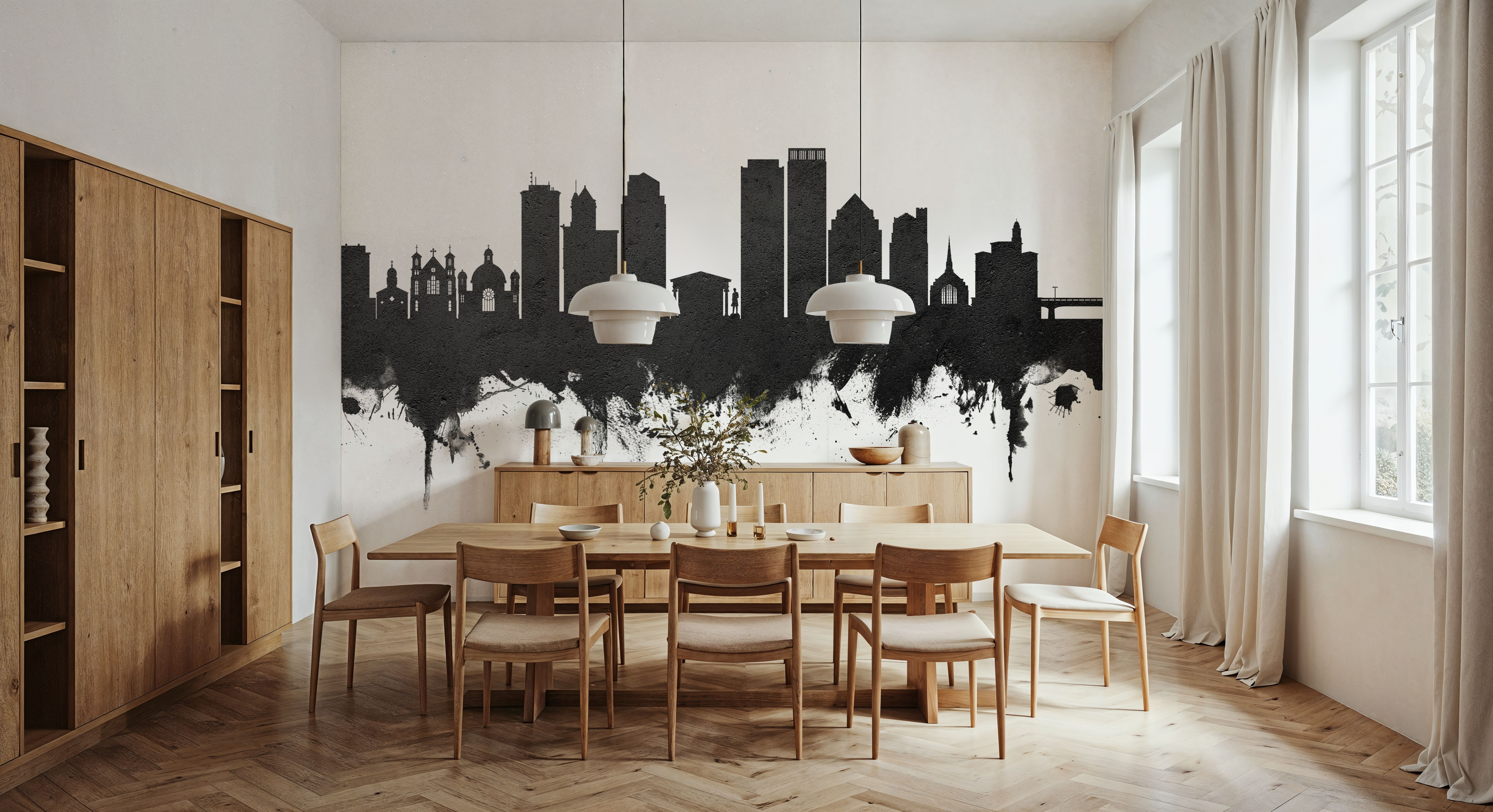 Dayton Ohio Skyline Black & White