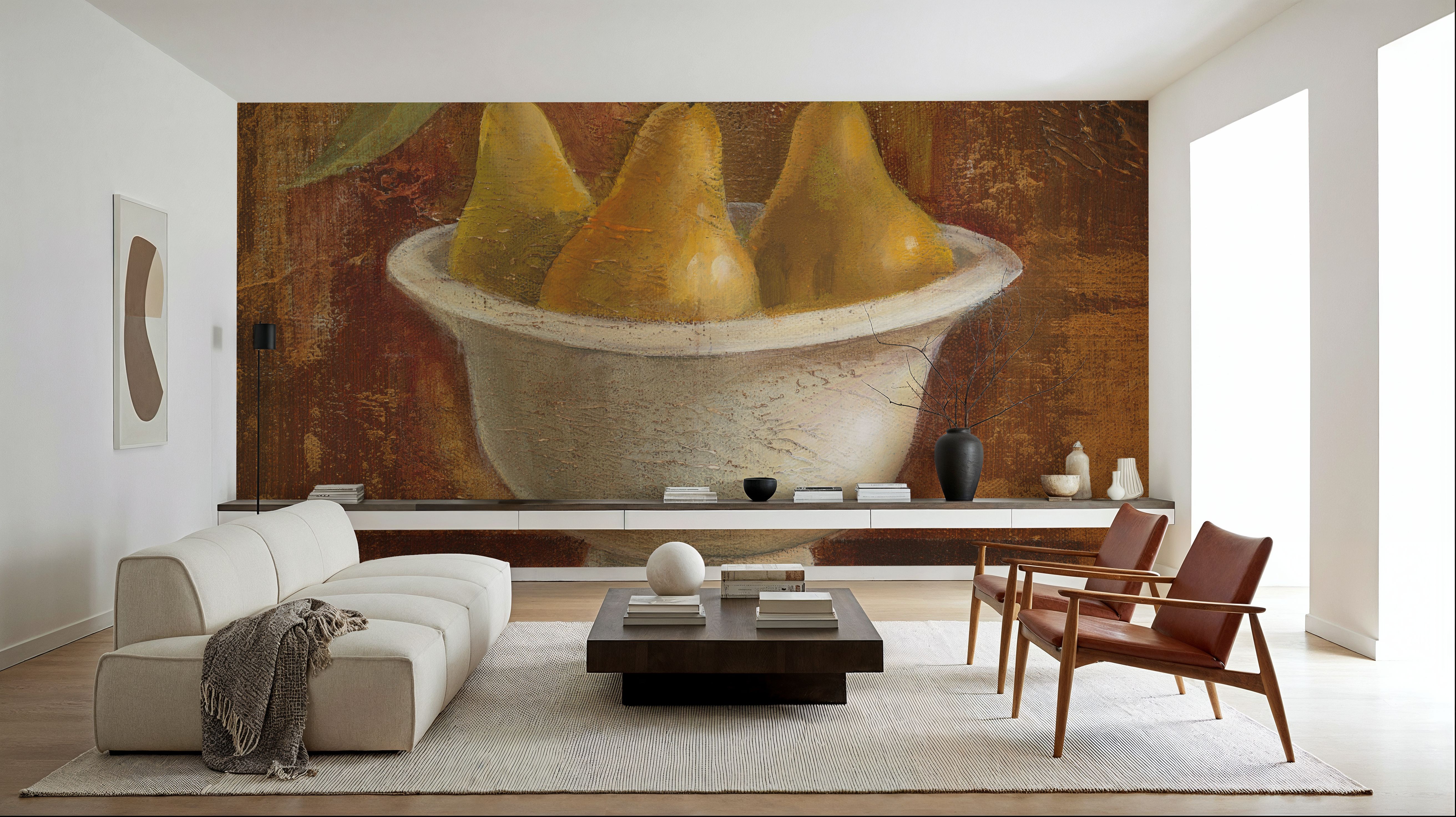 Pears in Old Bowl, Wallpaper