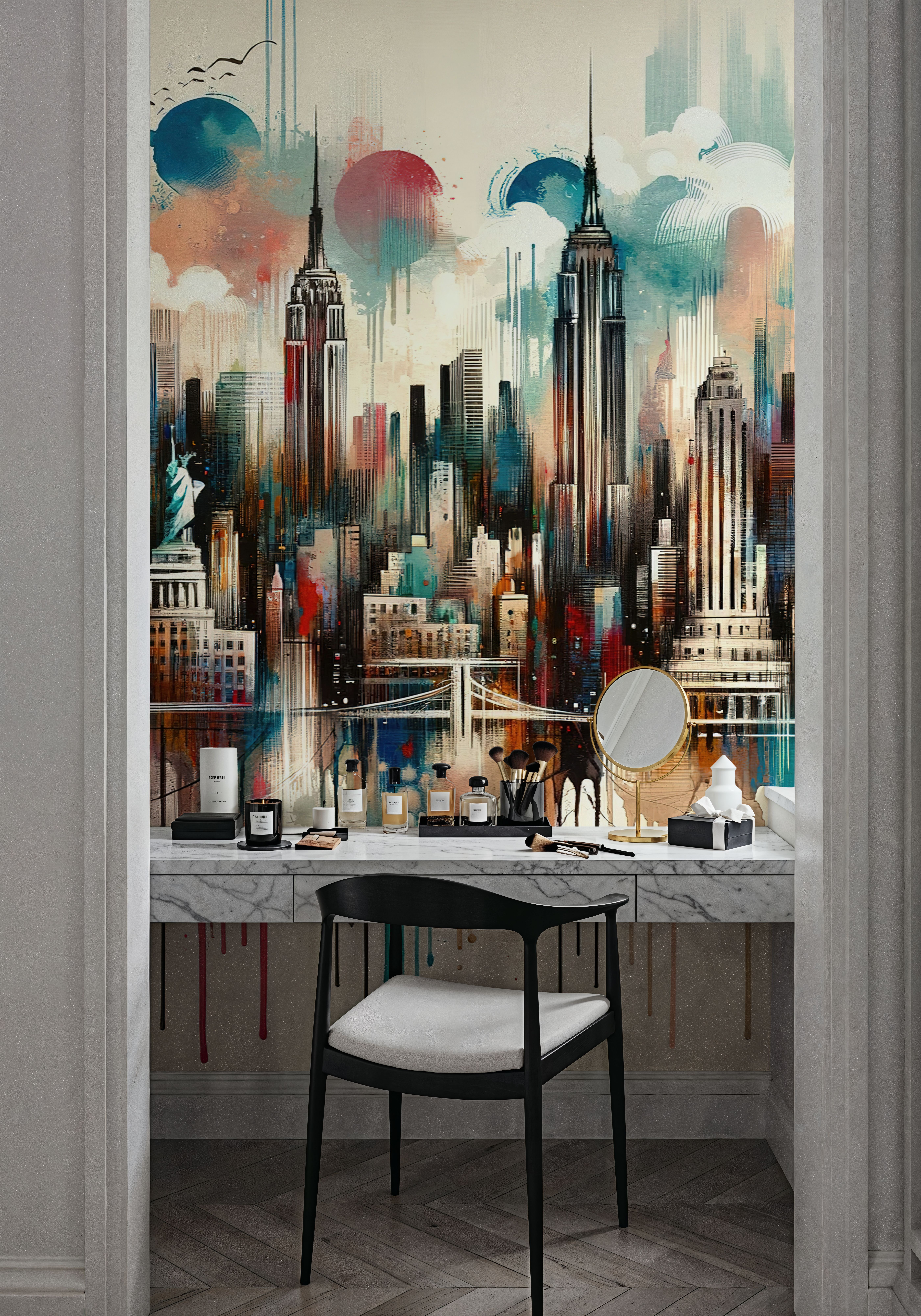 Watercolor New York Skyline