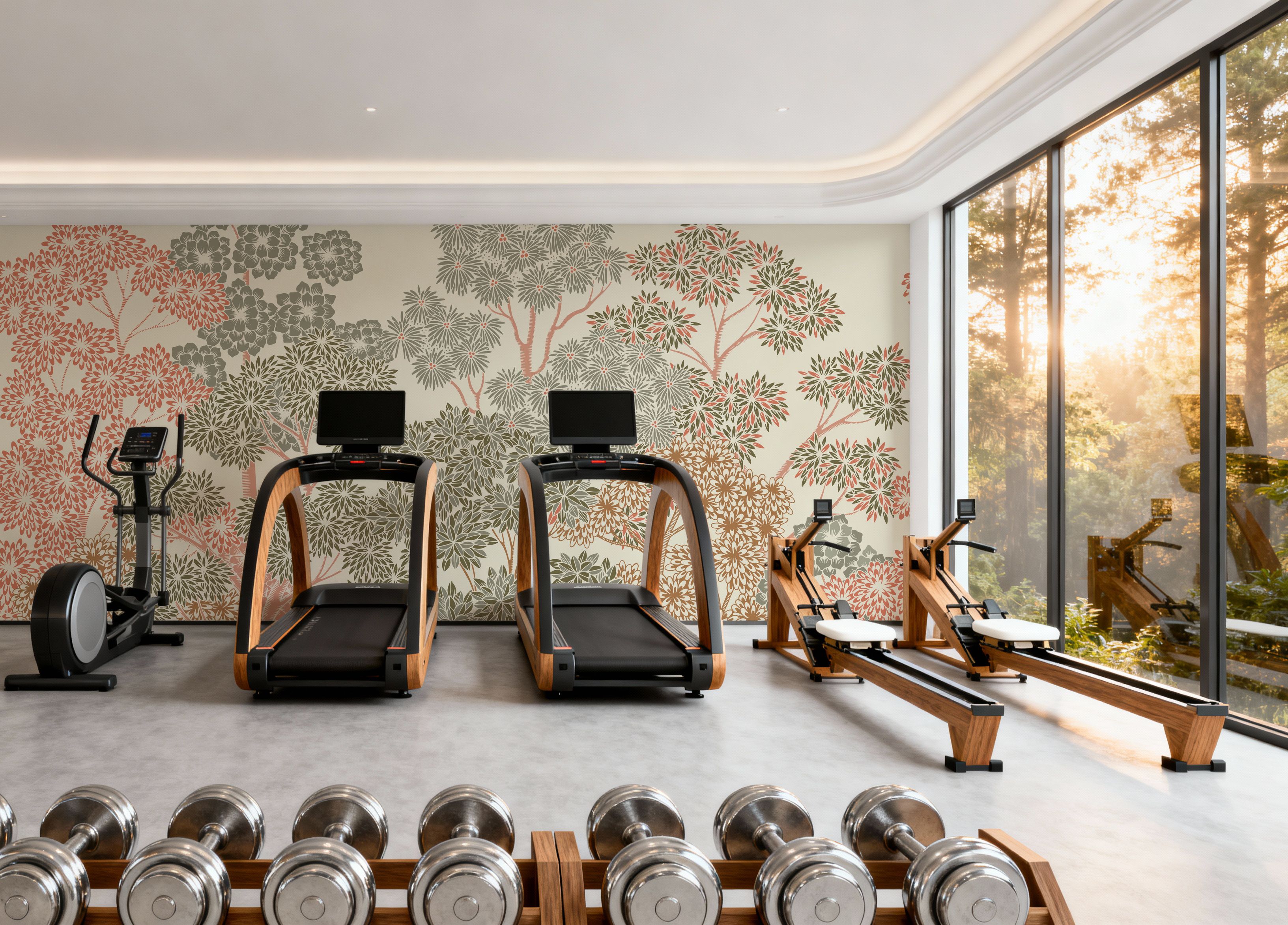 Overleaf Woodland, Green, Wallpaper