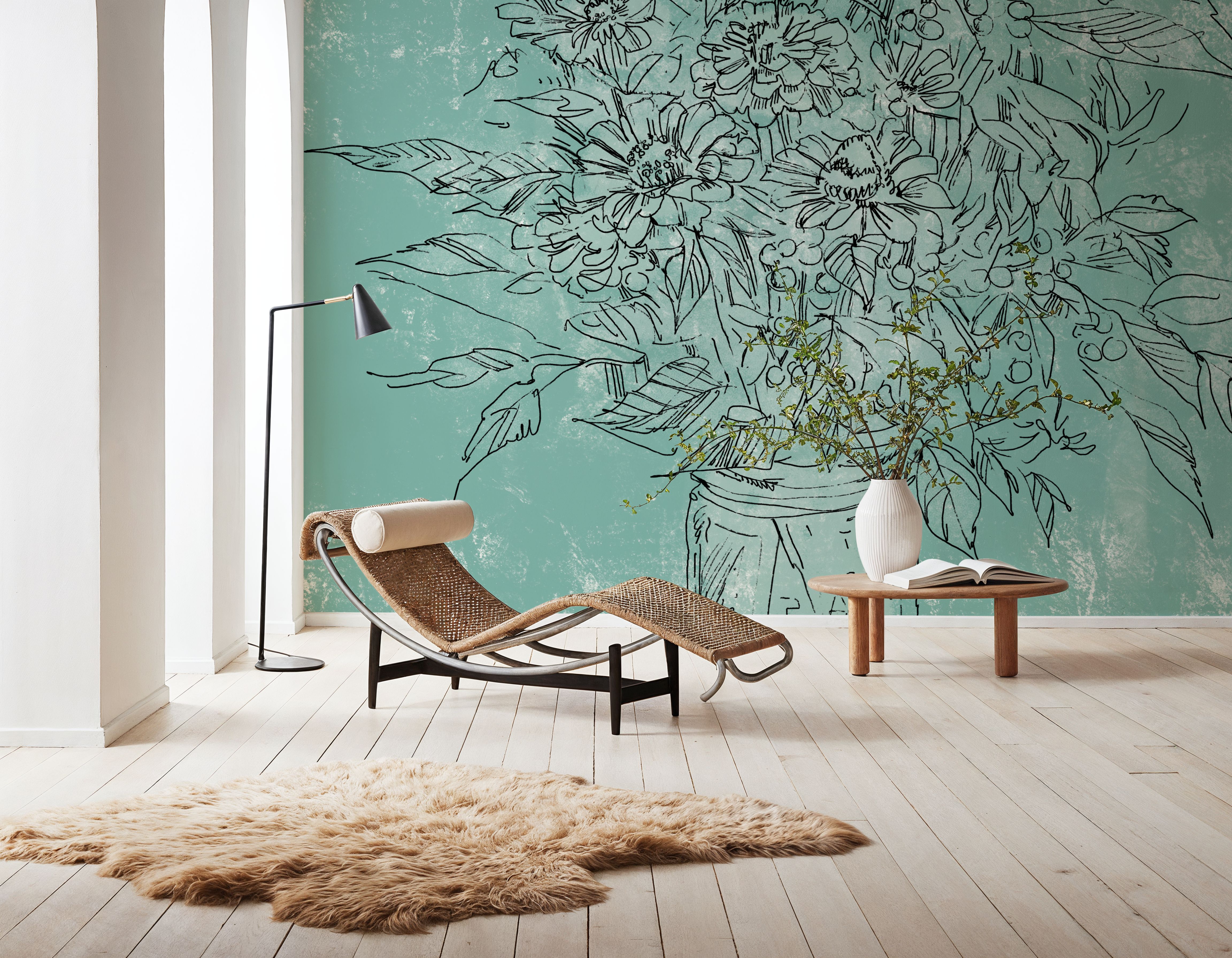 Zinnias in Glass Jar Sketch